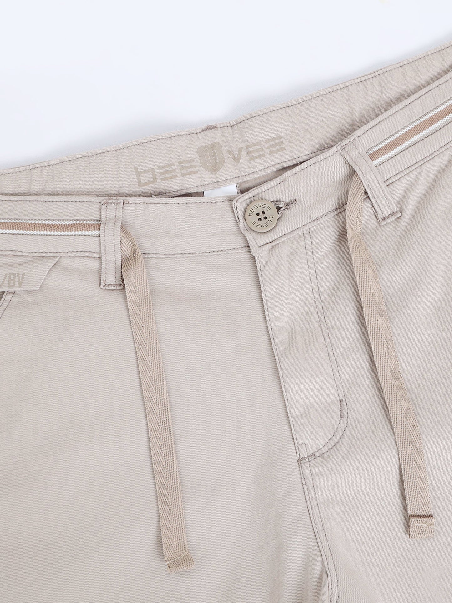 Cross Pocket Lt Grey Shorts with Drawstring