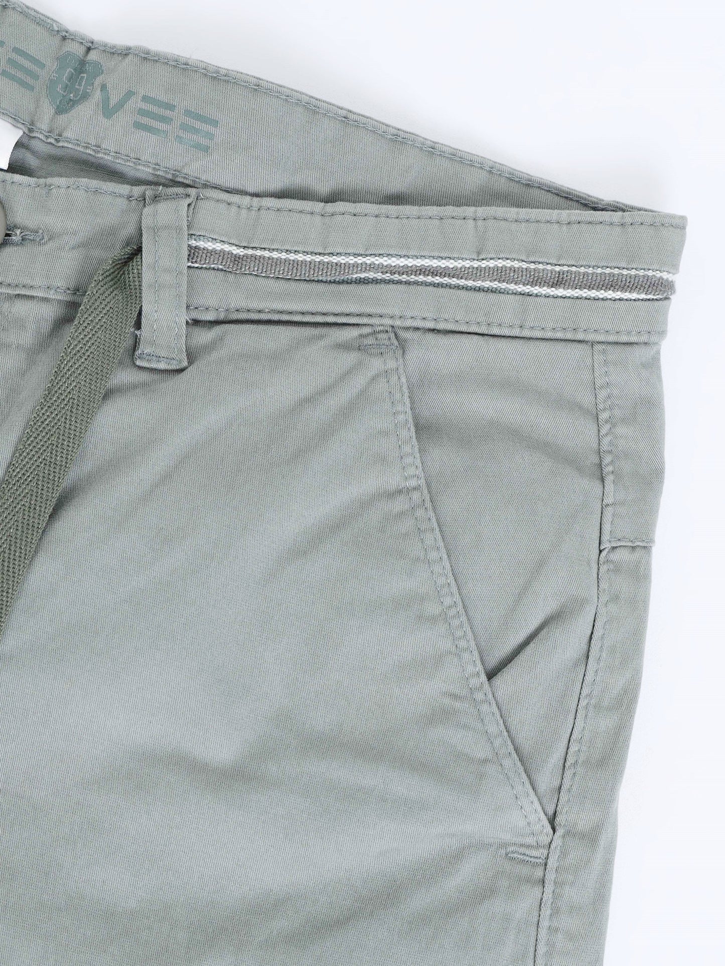 Cross Pocket F Green Shorts with Drawstring