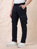 Men Multi Pocket Navy Cargo with Belt
