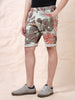 Men's Printed Cotton Blend Mid-Rise Casual Shorts