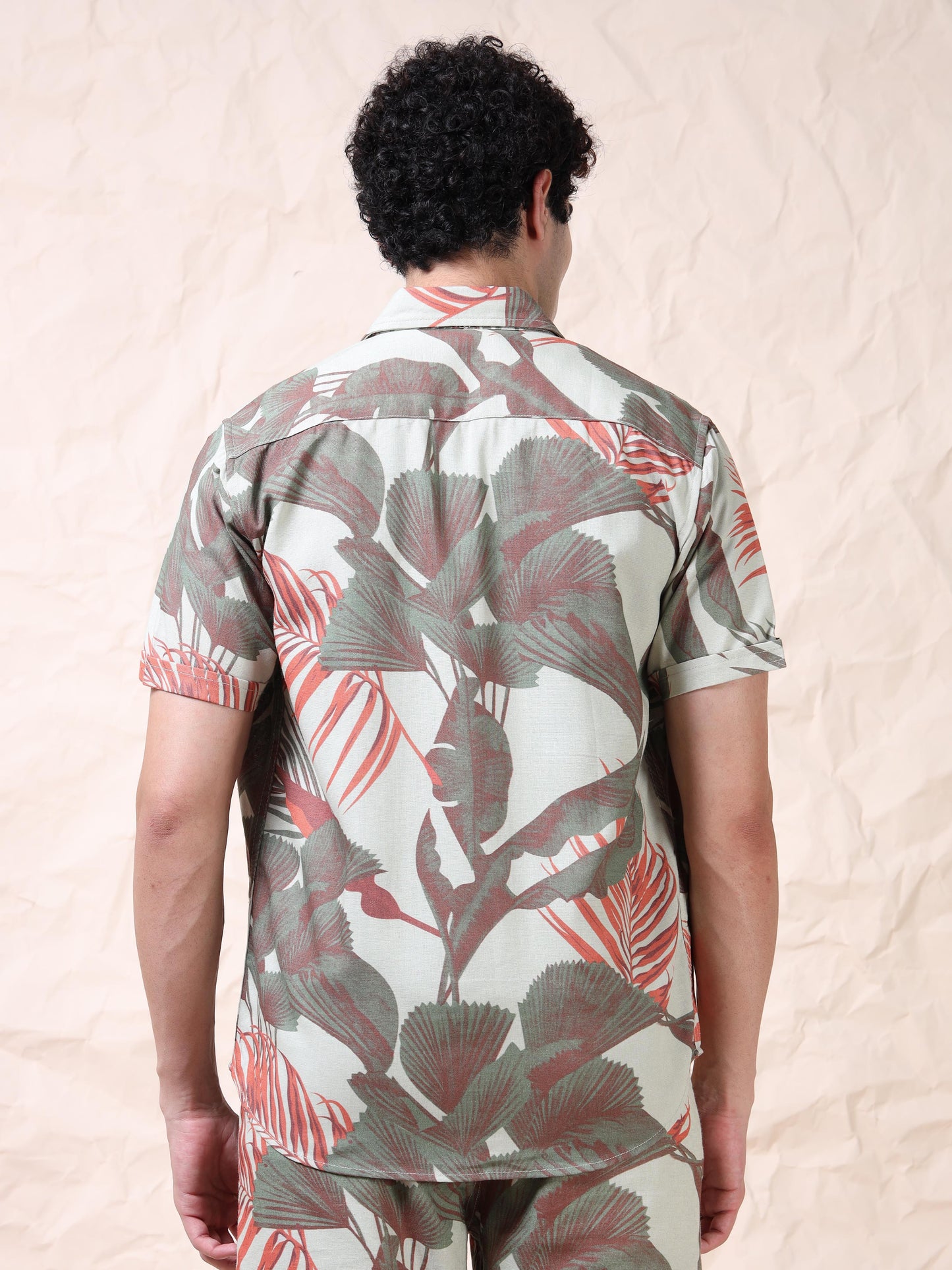 Cotton Floral Printed Grey Casual Shirt