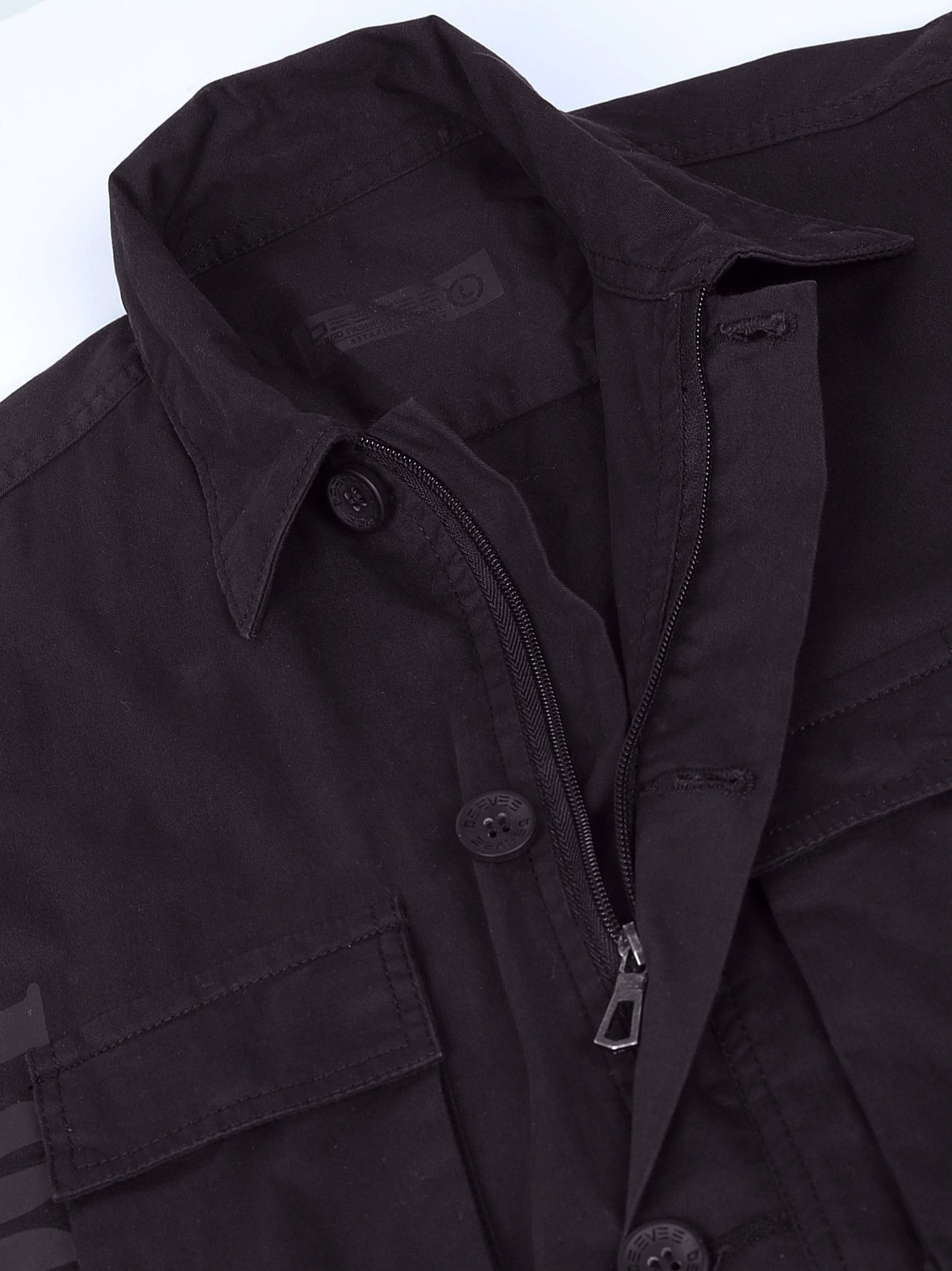 Multi Utility Cargo Pocket Black Shacket