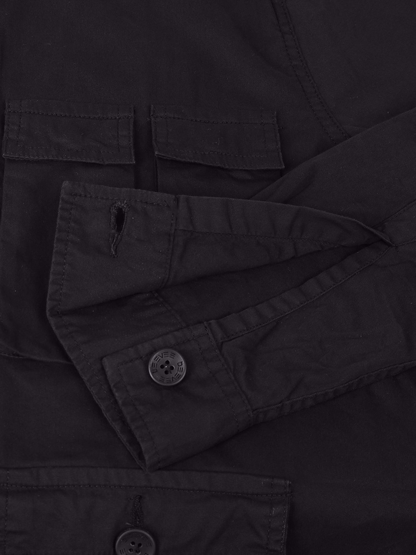 Multi Utility Cargo Pocket Black Shacket