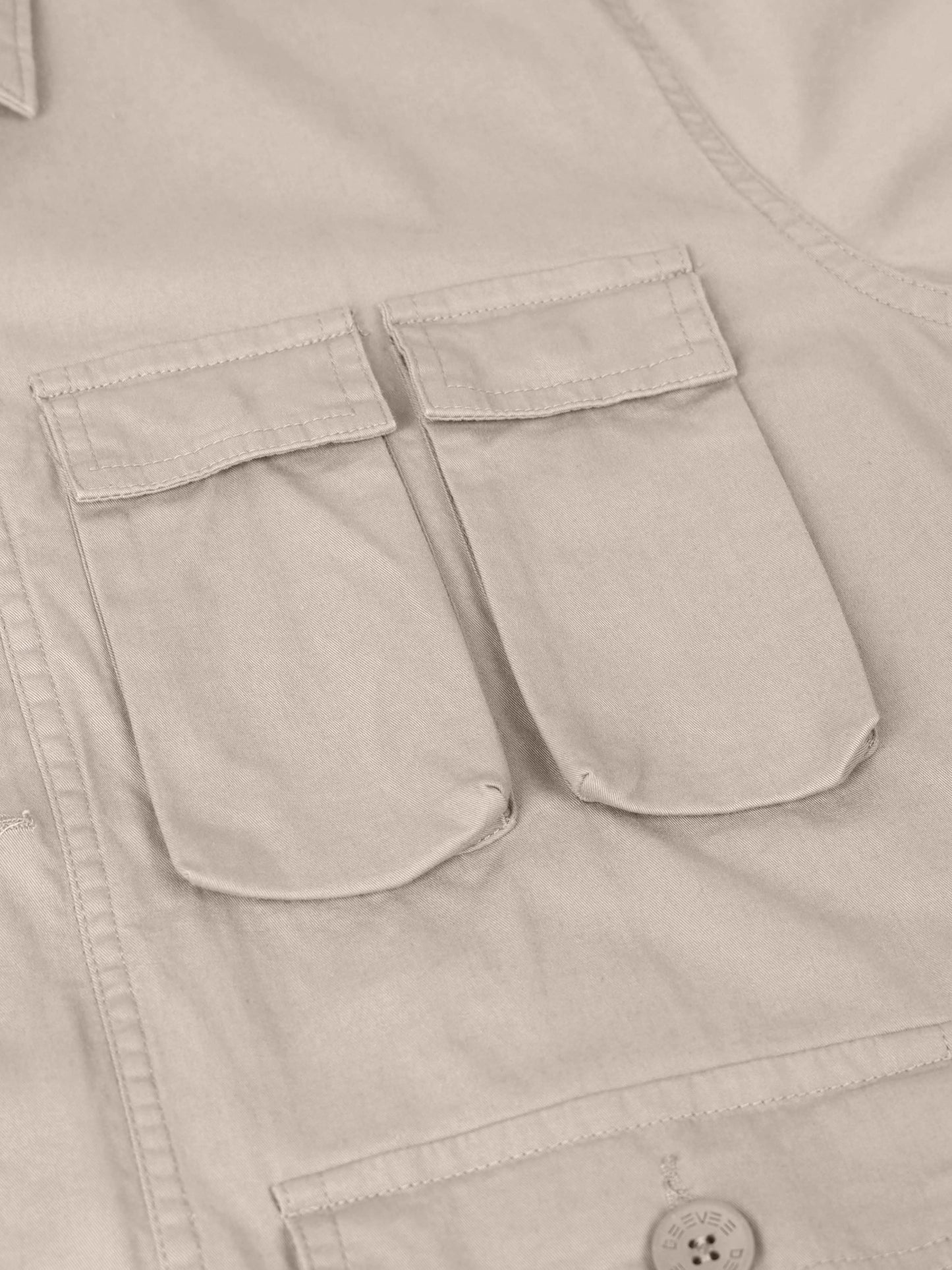 Multi Utility Cargo Pocket Khaki Shacket