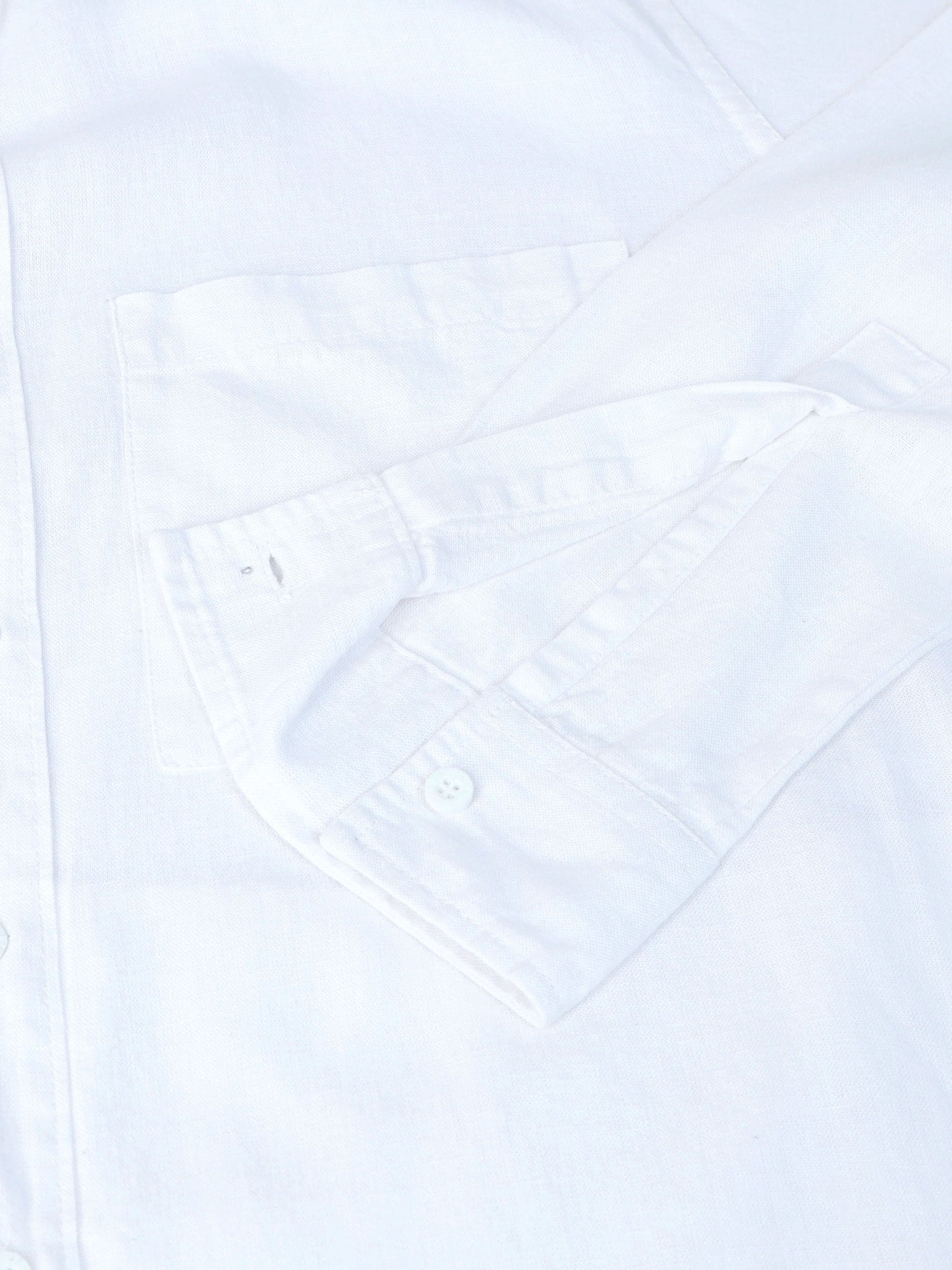 Full Sleeve Single Pocket White Cotton Shirt
