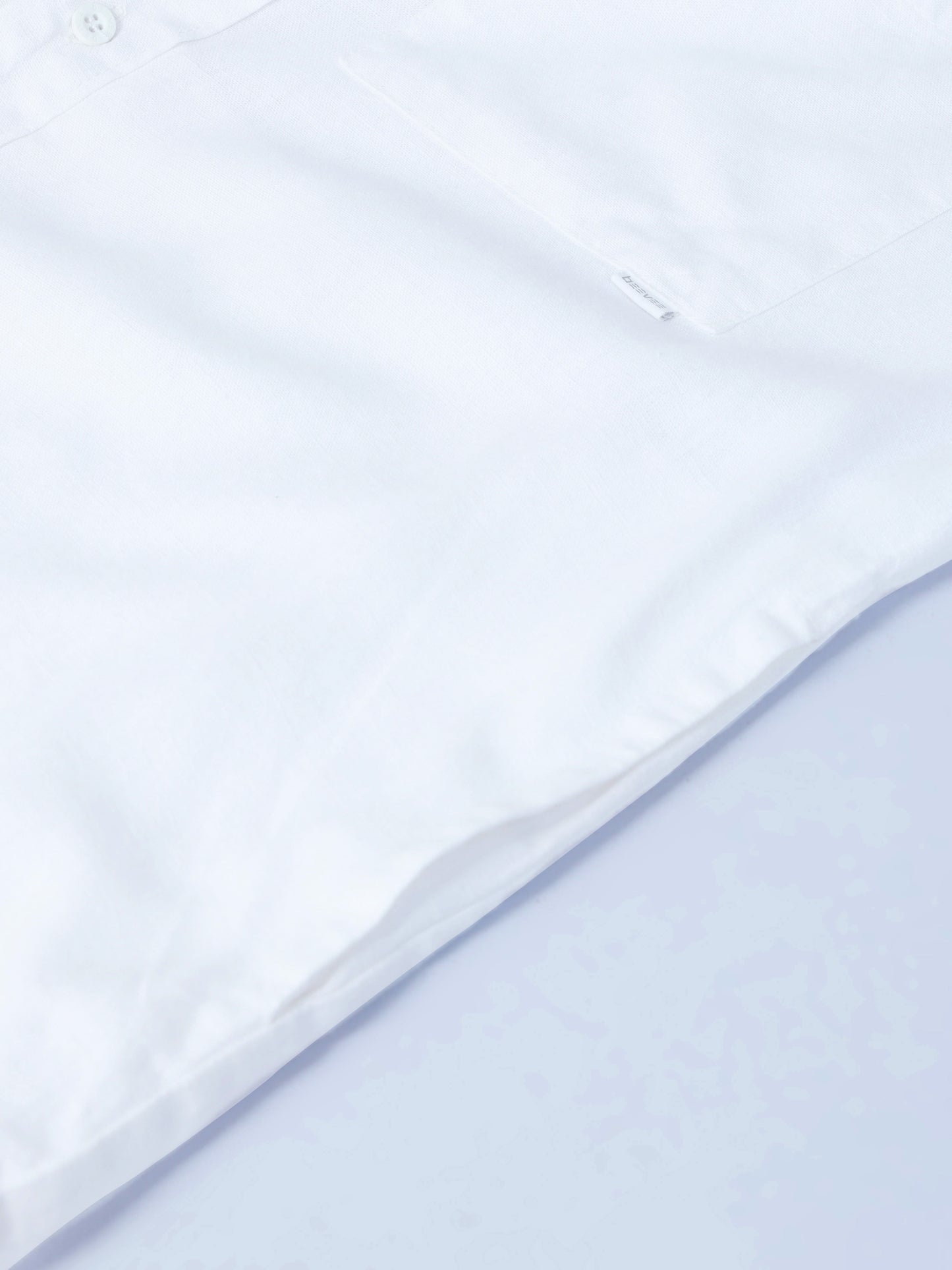 Full Sleeve Single Pocket White Cotton Shirt