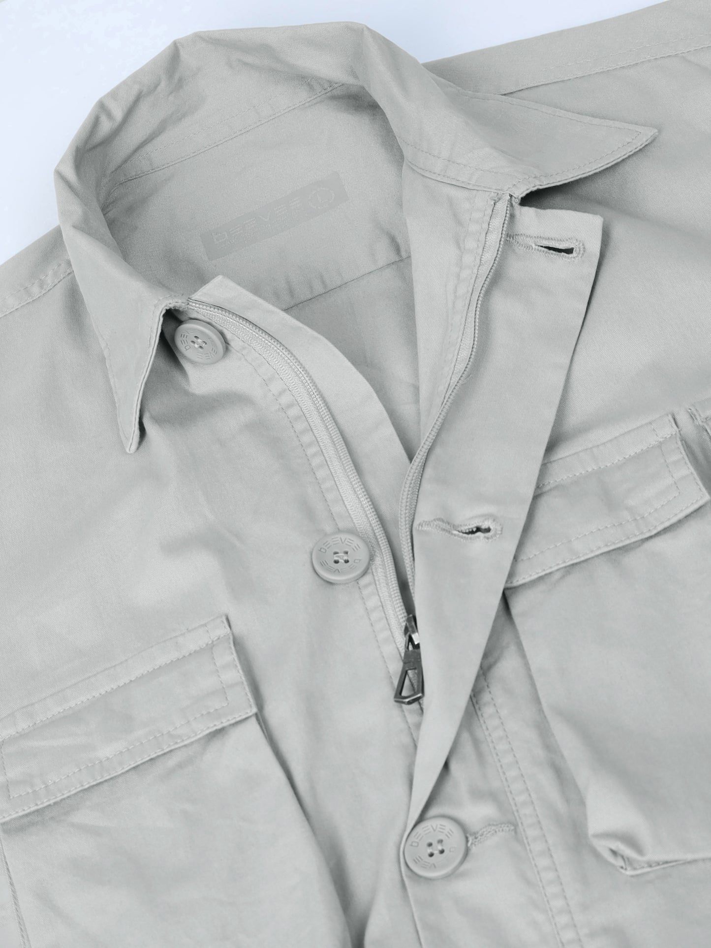 Multi Utility Cargo Pocket Grey Shacket