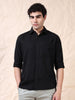 Full Sleeve Single Pocket Cotton Black Shirt