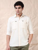 Full Sleeve Double Pocket White Shirt