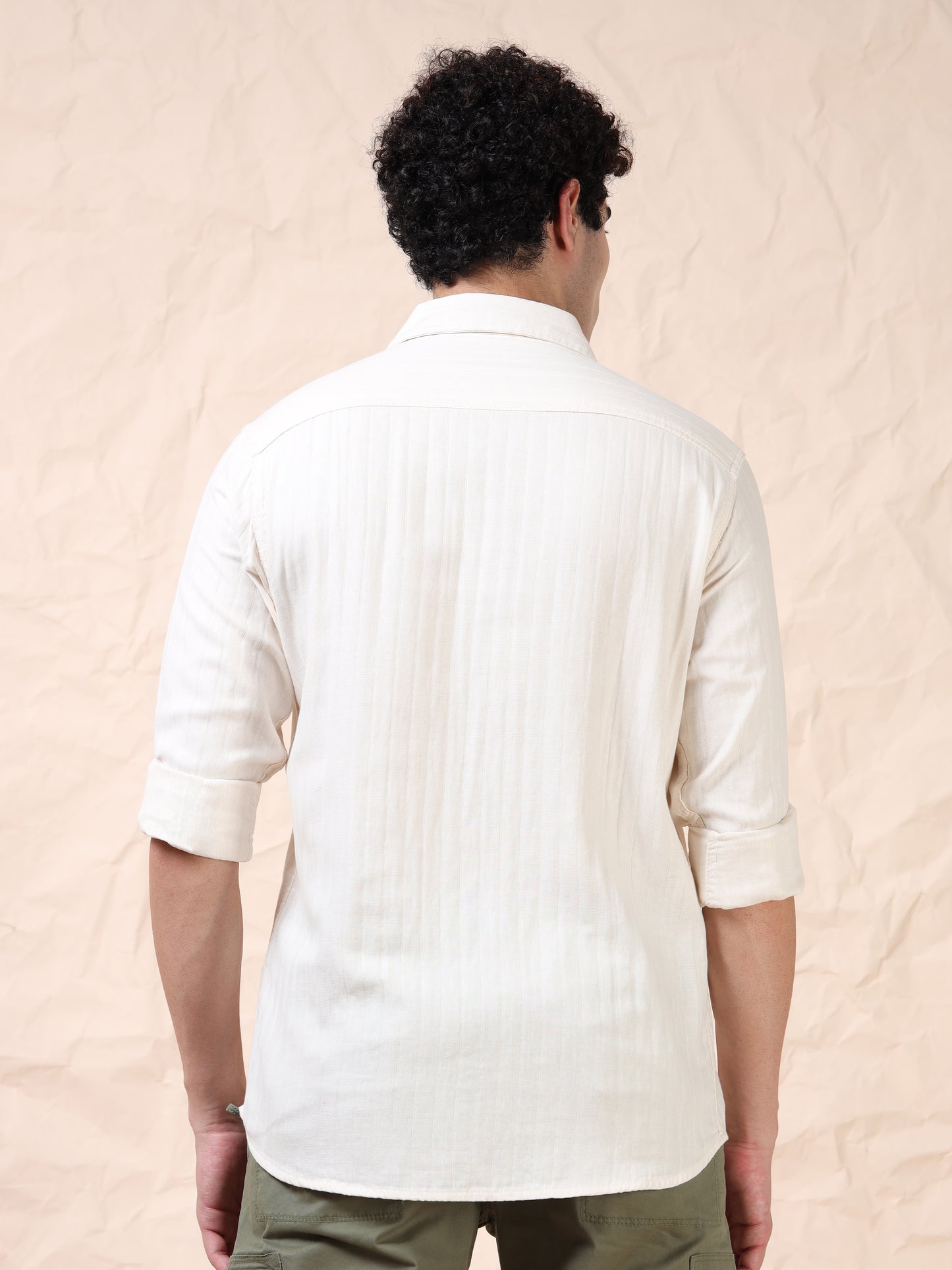 Full Sleeve Double Pocket White Shirt