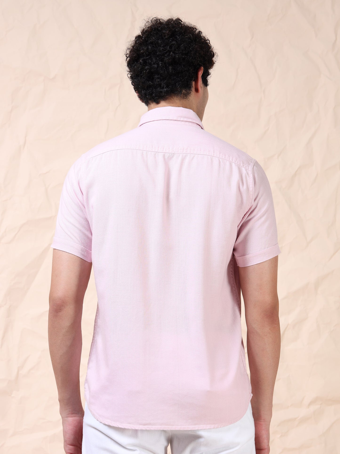 Half Sleeve Single Pocket Light Puple Color Shirt