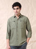 Full Sleeve Double Pocket Olive Shirt