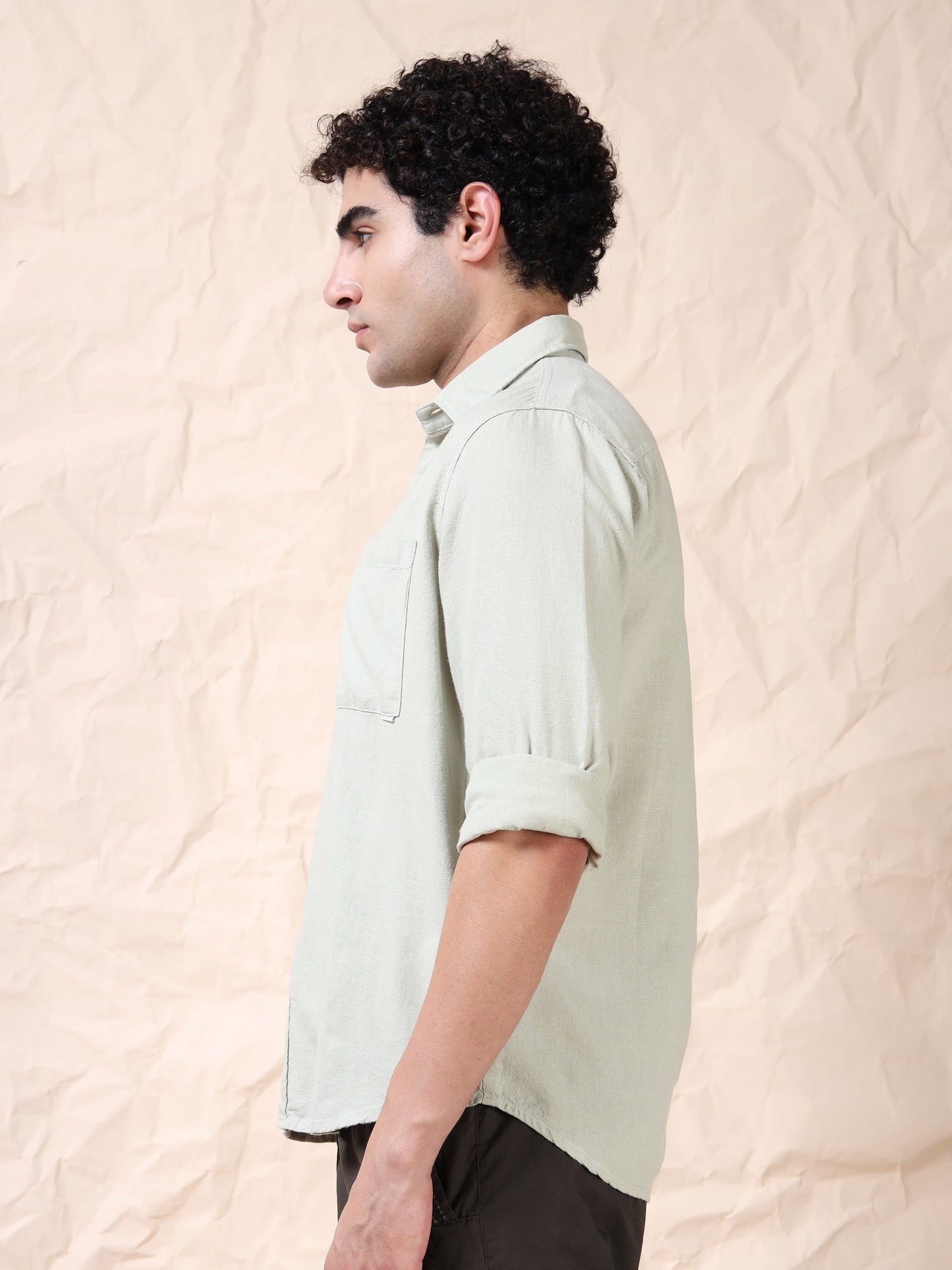 Full Sleeve Single Pocket Pista Cotton Shirt