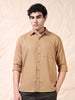 Full Sleeve Single Pocket Khaki Cotton Shirt