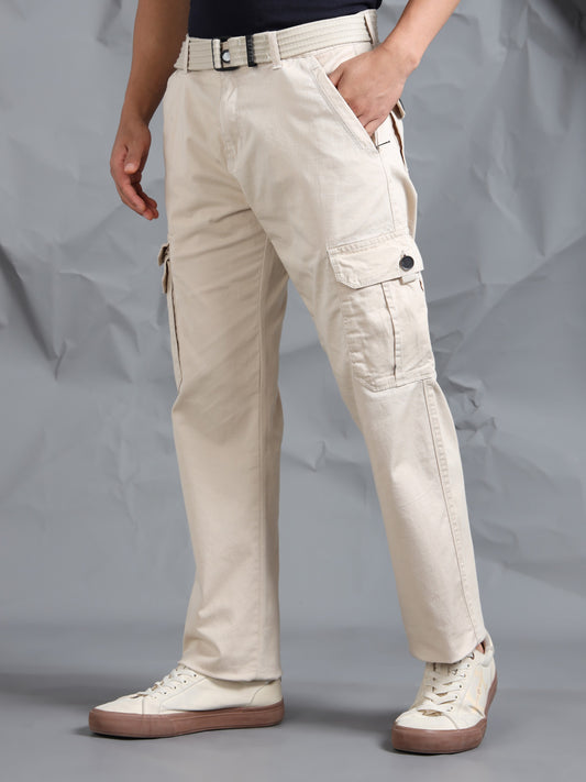 Men Sand Color Cargo Pants