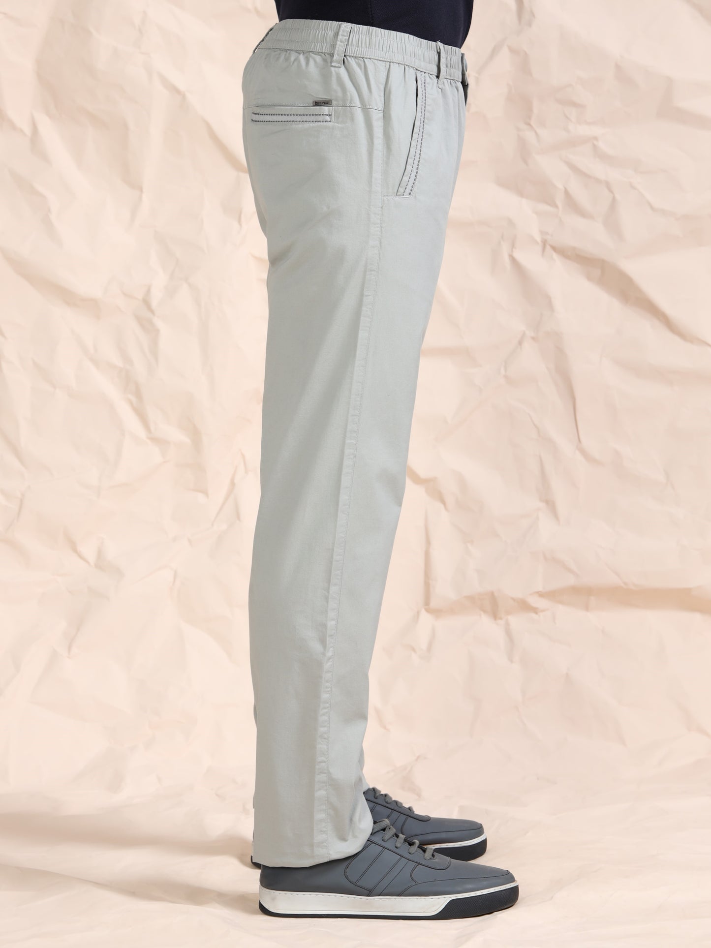 Cross Pocket Stretchable Grey Lounge Pants