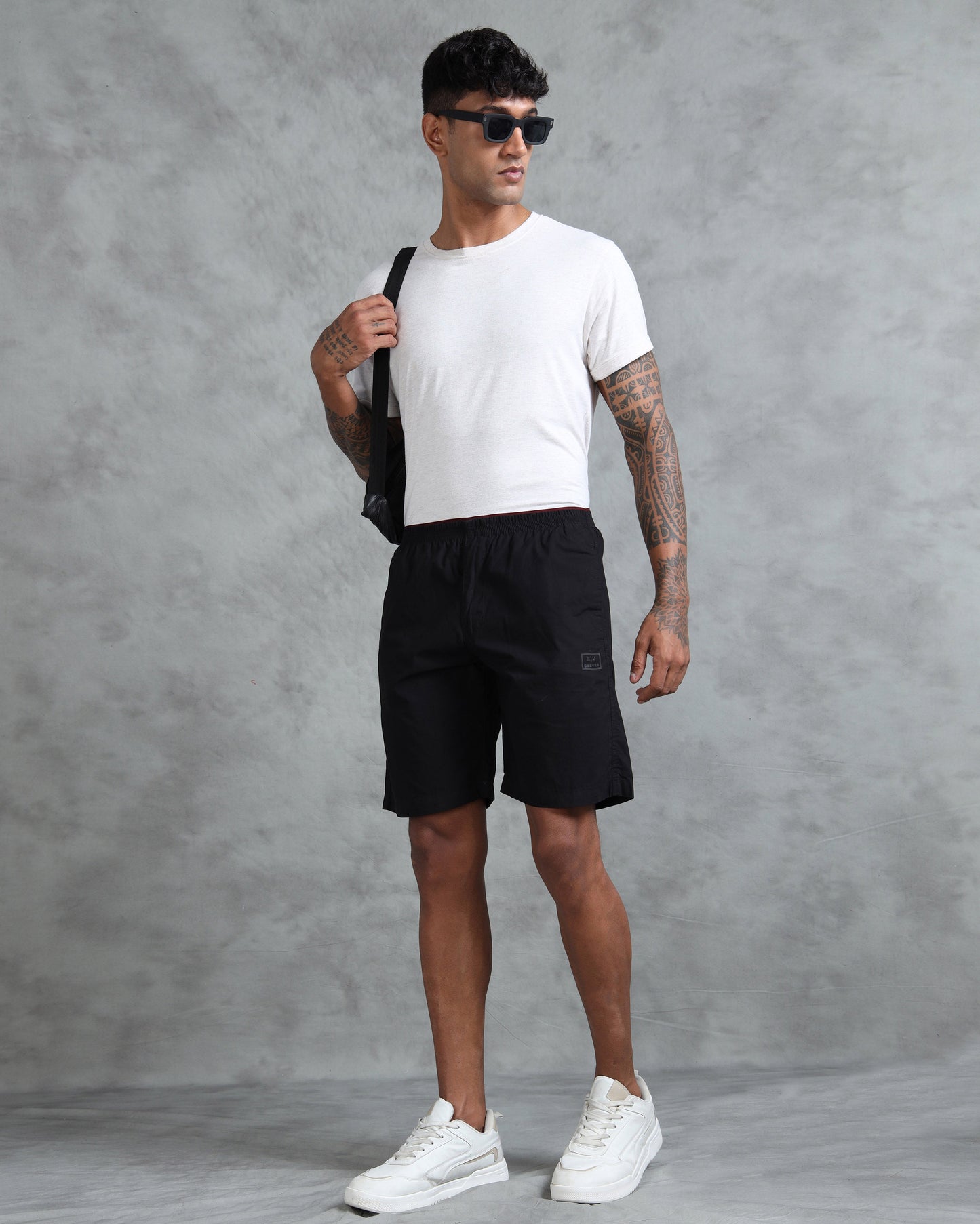 Solid Men Black Regular Shorts