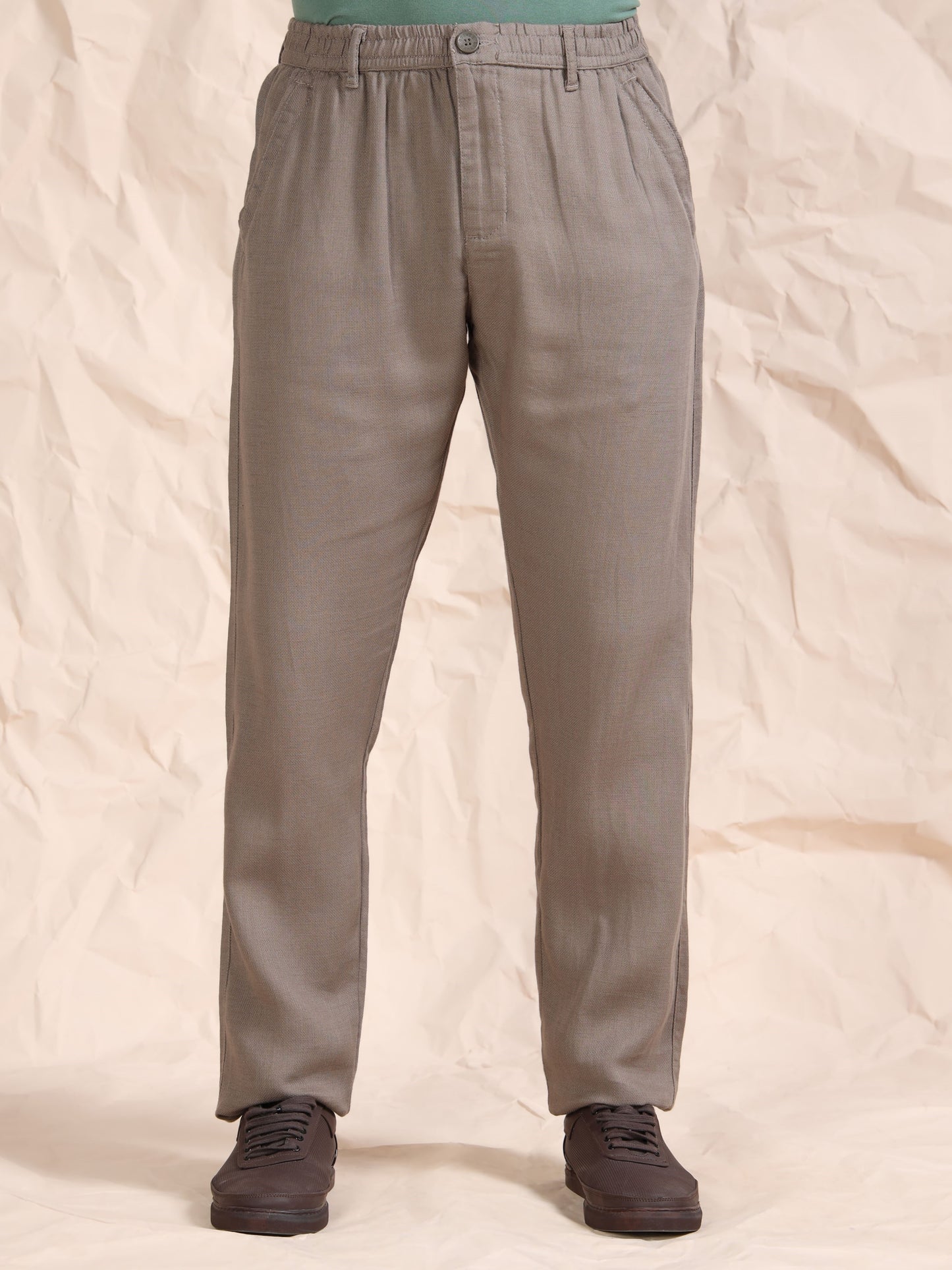 Mud Cotton Linen Solid Mid Rise Pyjama
