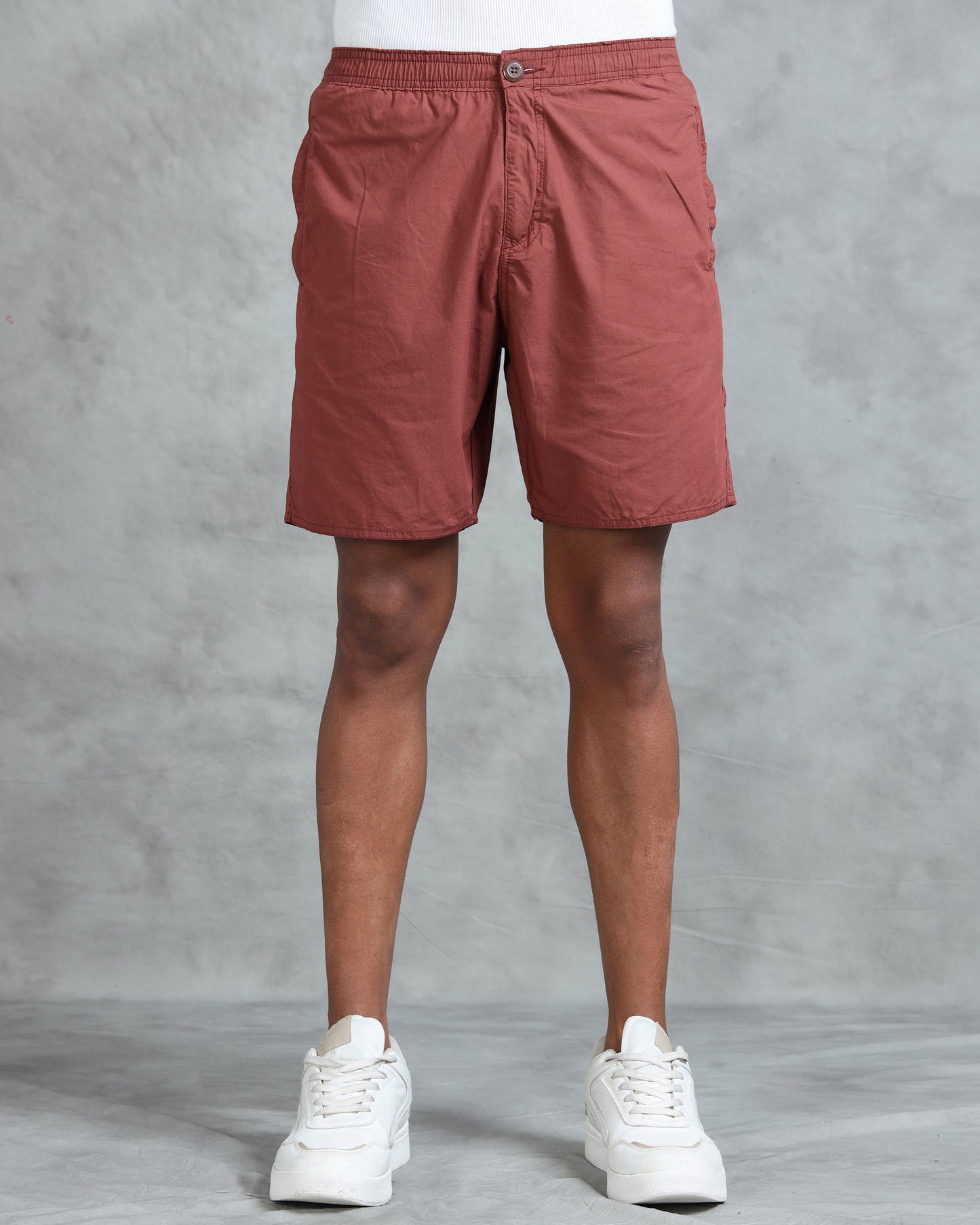 Solid Men B Rust Regular Shorts