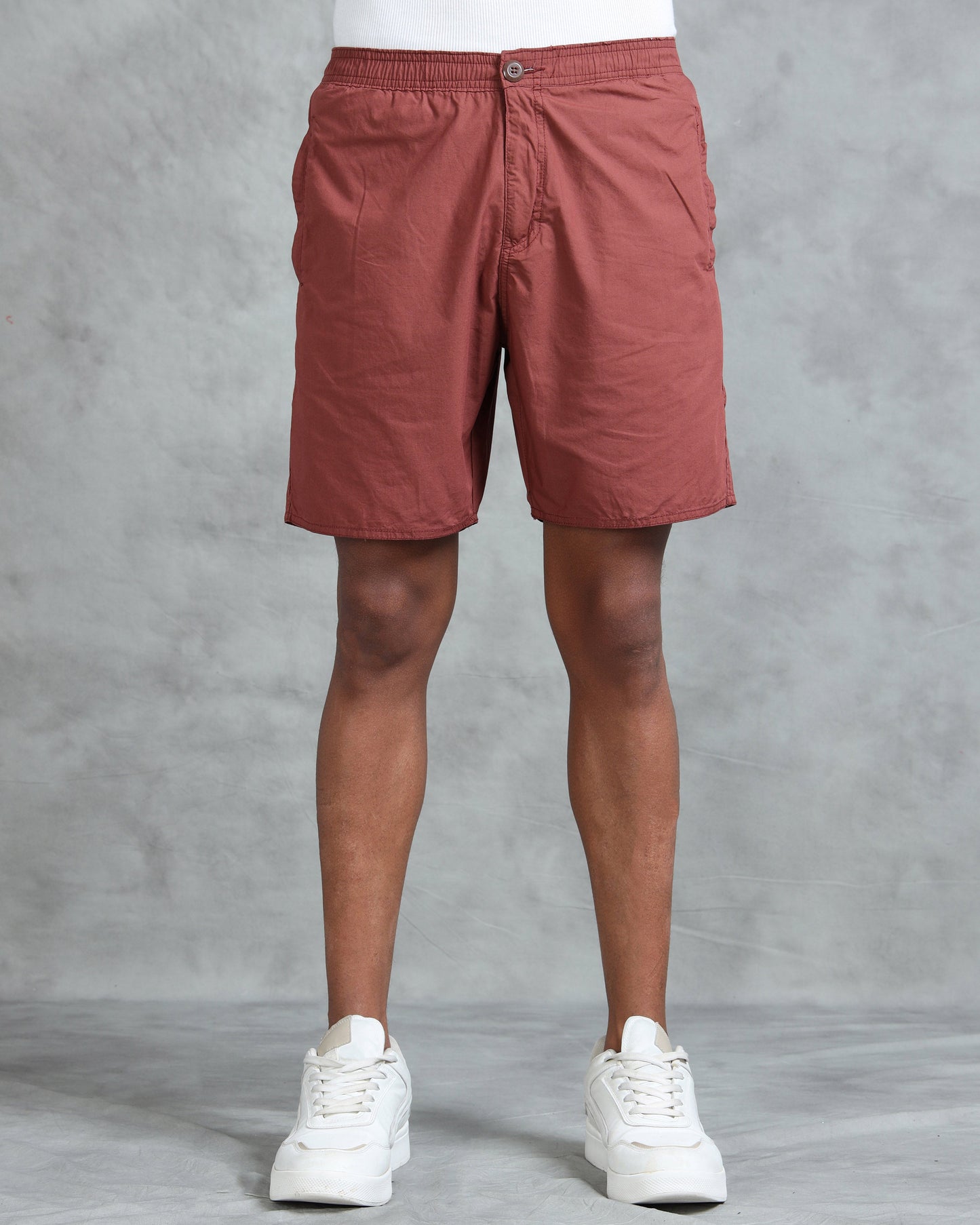 Solid Men B Rust Regular Shorts