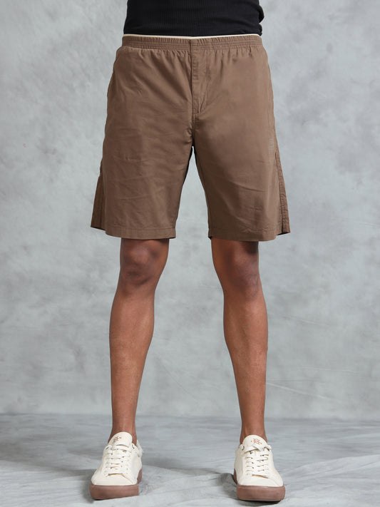 Solid Men Brown Regular Shorts
