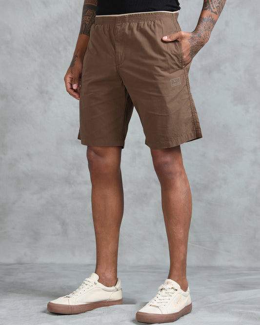 Solid Men Brown Regular Shorts