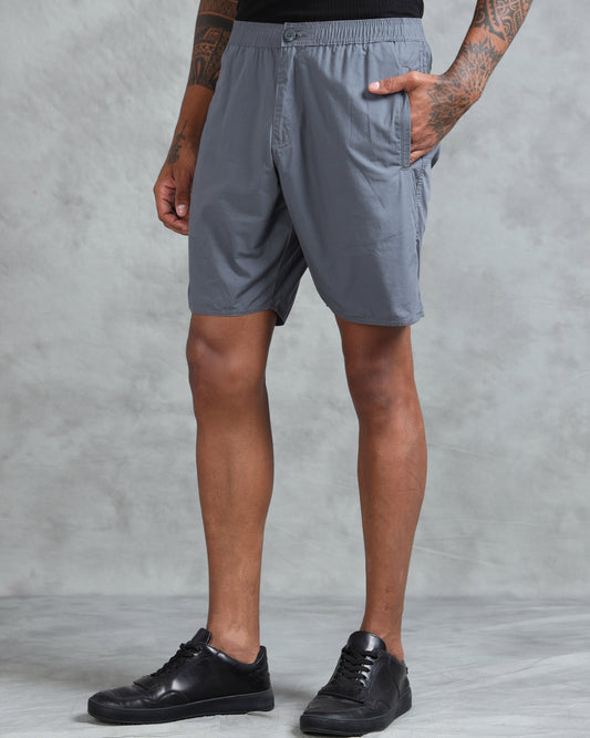 Solid Men M Grey Regular Shorts