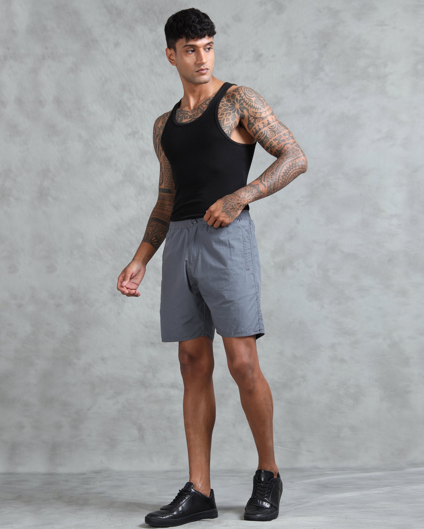 Solid Men M Grey Regular Shorts