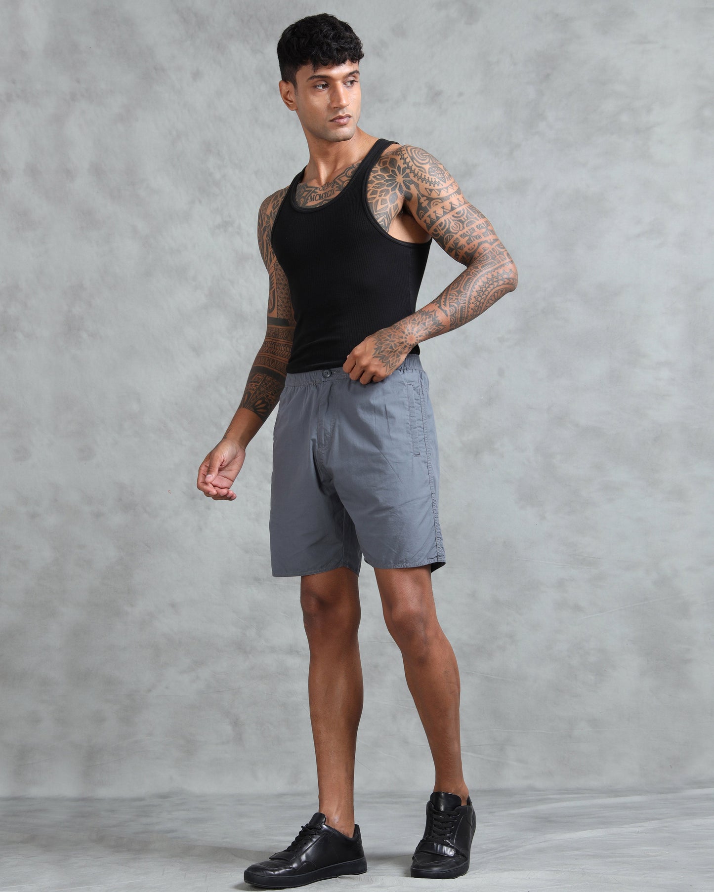 Solid Men M Grey Regular Shorts