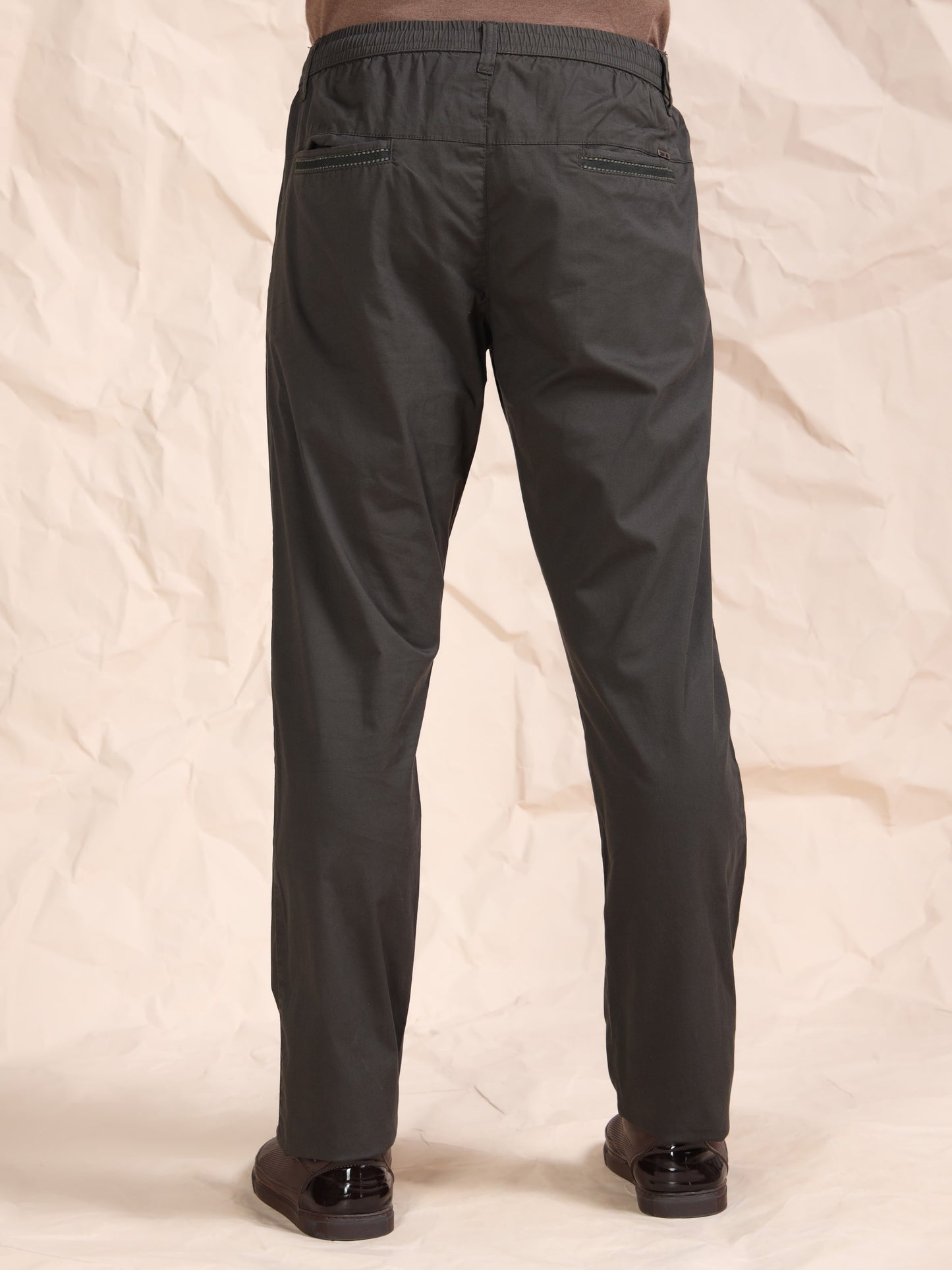 Cross Pocket Stretchable Olive Lounge Pants