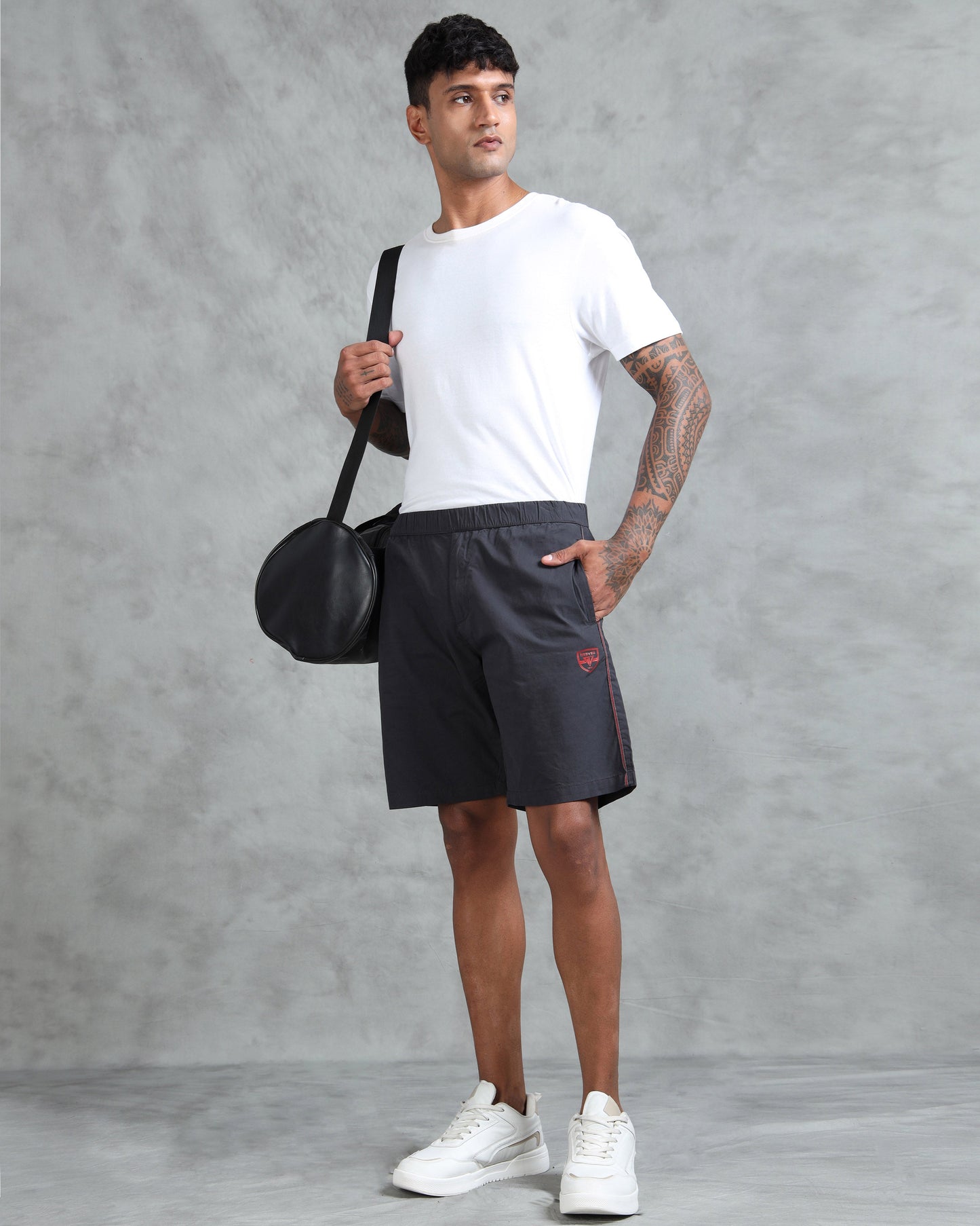 Solid Men C Grey Regular Shorts