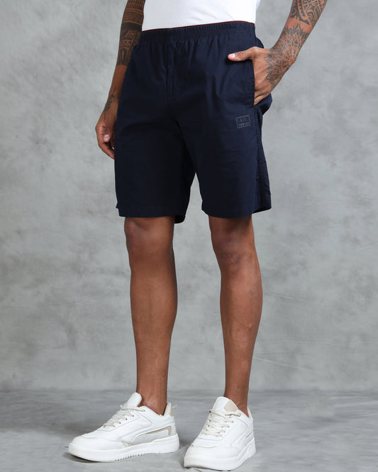 Solid Men Navy Regular Shorts