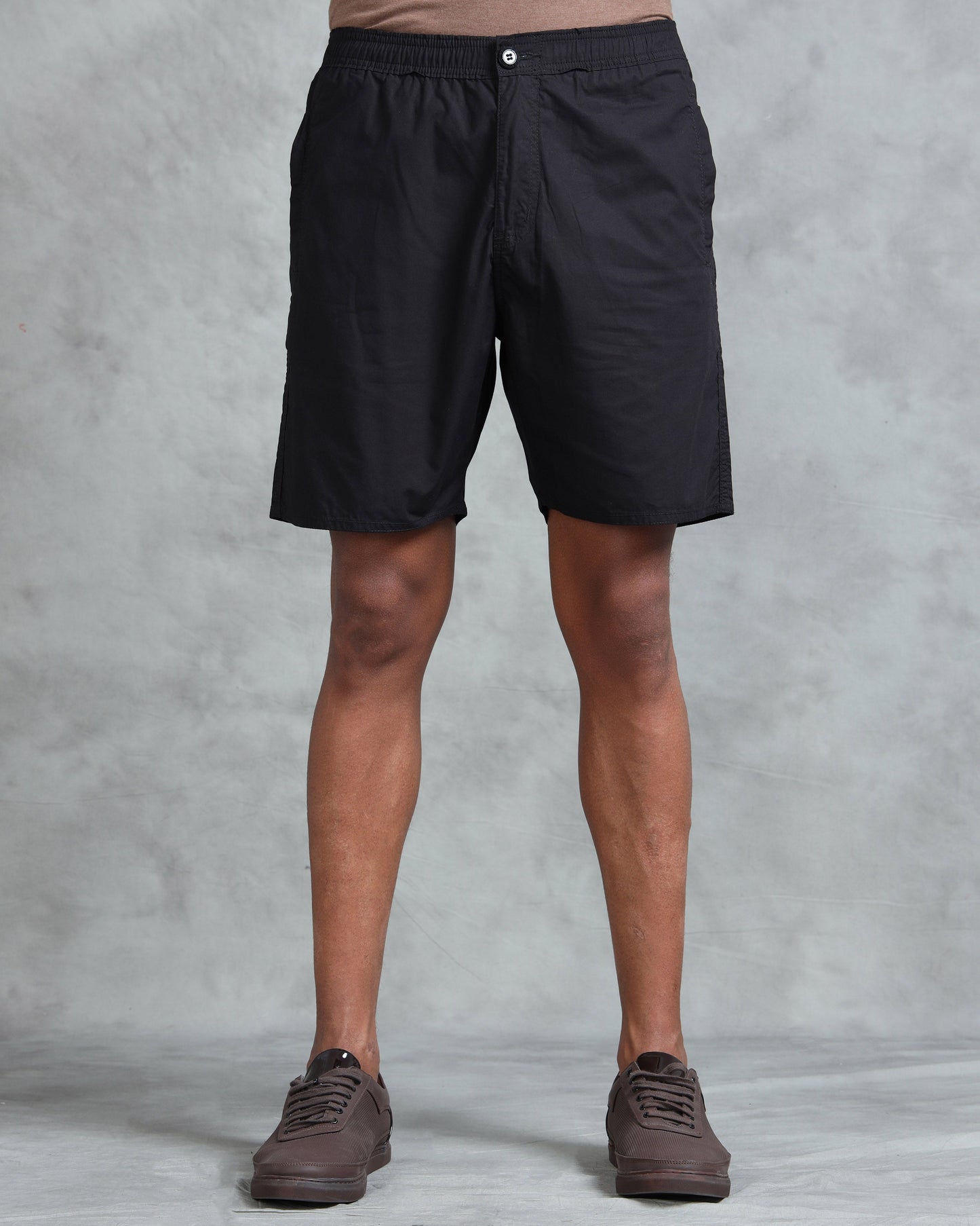 Solid Men Black Regular Shorts