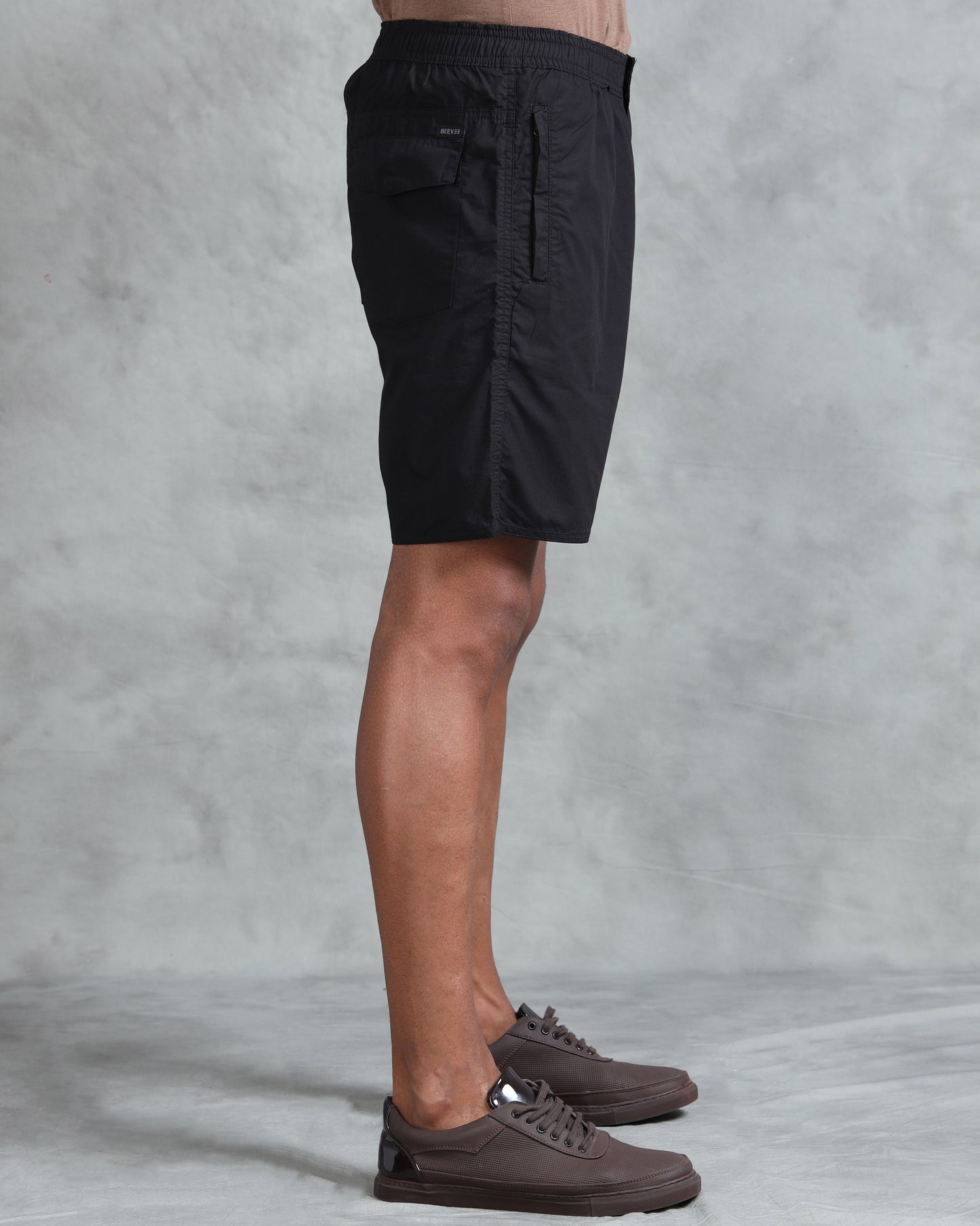 Solid Men Black Regular Shorts