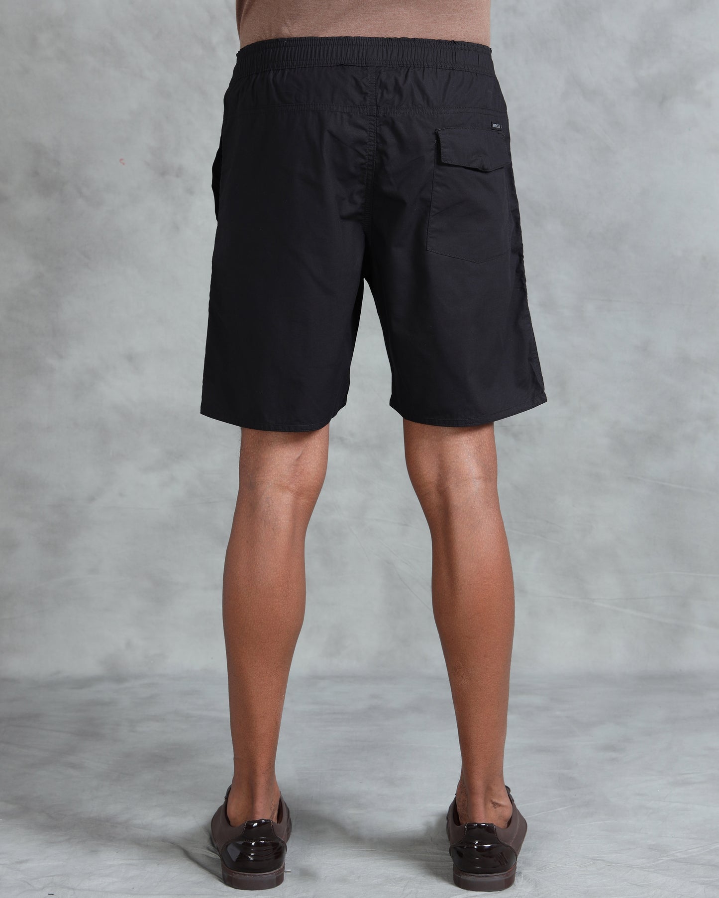 Solid Men Black Regular Shorts