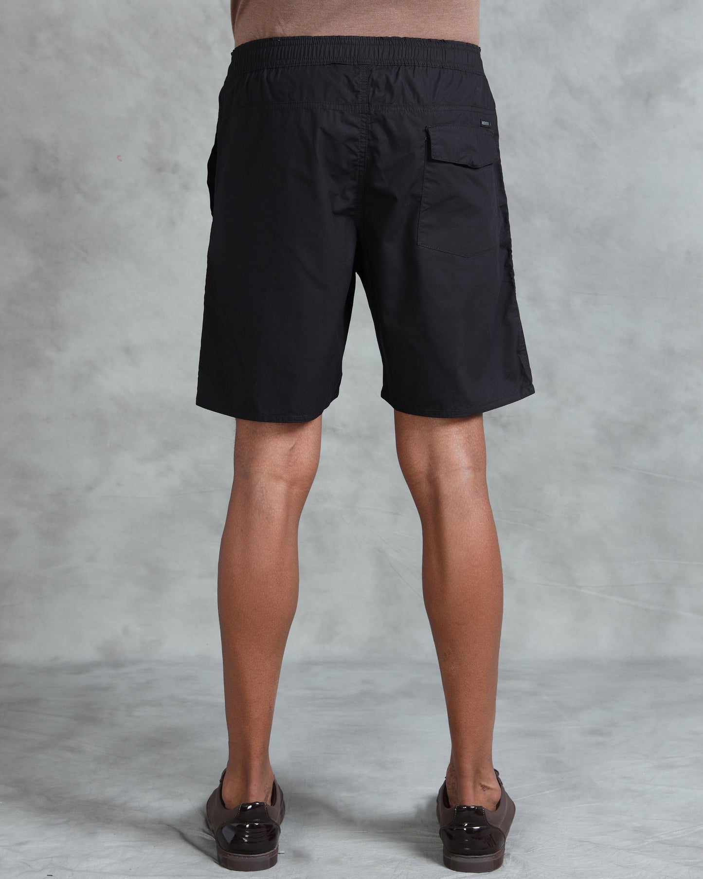 Solid Men Black Regular Shorts