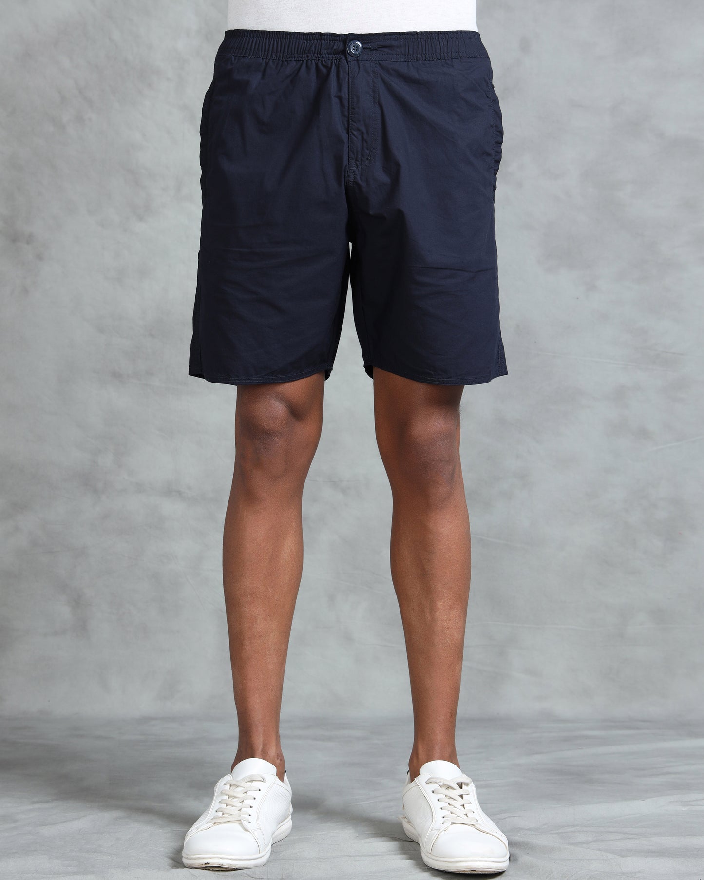 Solid Men Navy Regular Shorts
