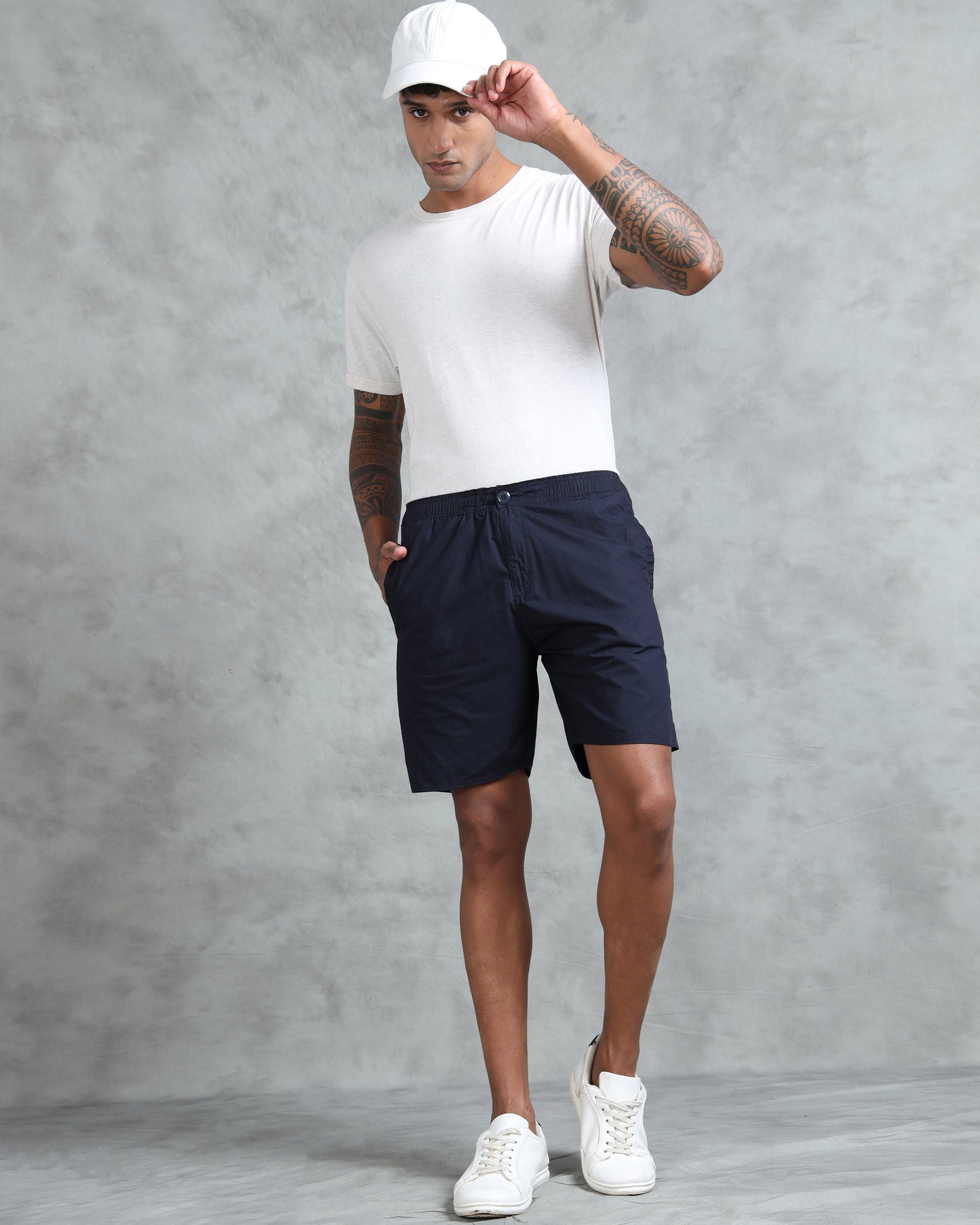Solid Men Navy Regular Shorts