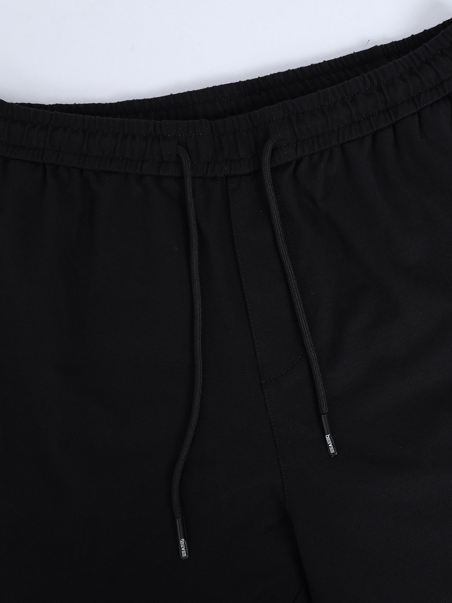 Black Stretchable Track Pant with Drawstring