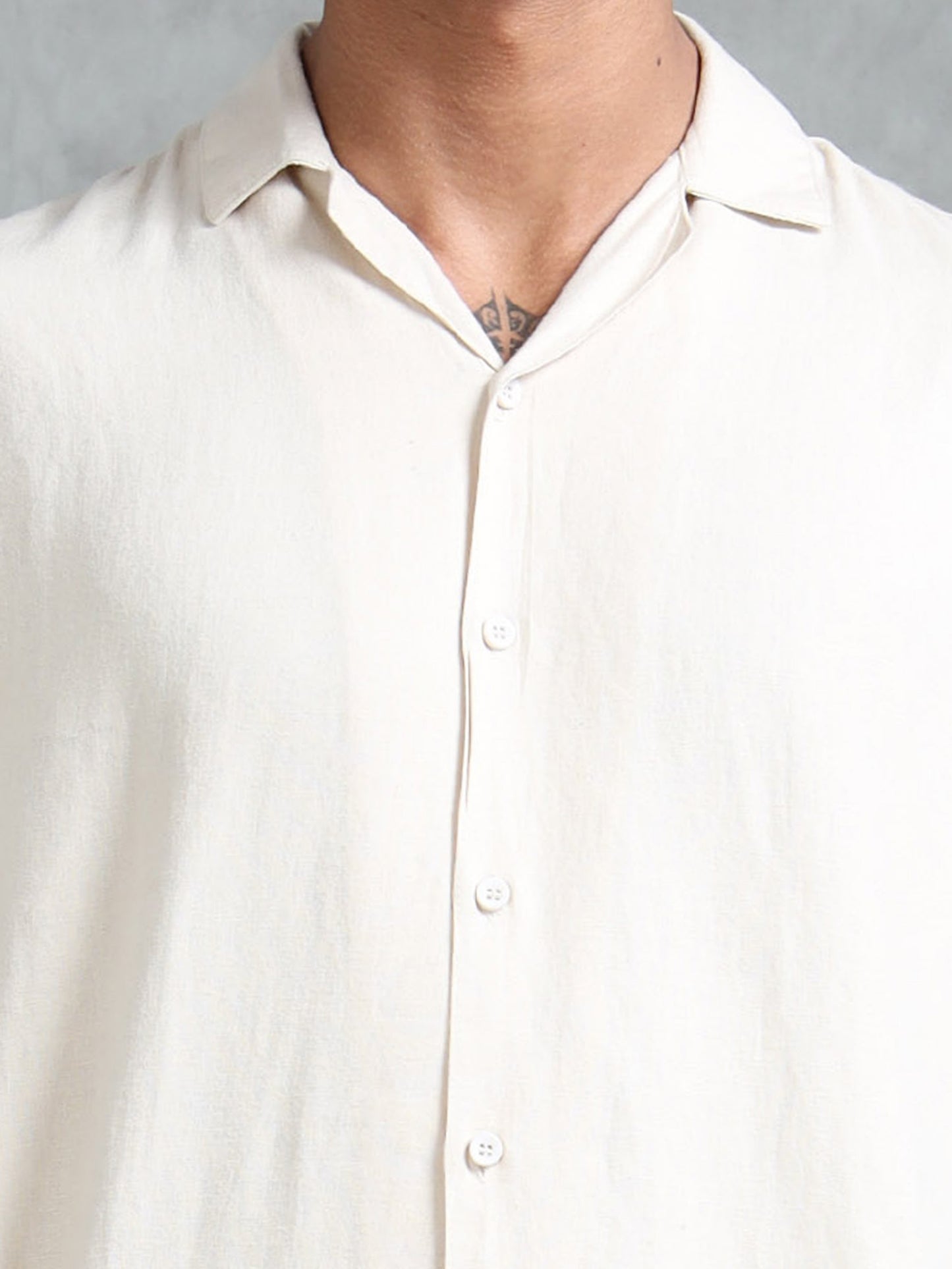 Cotton Viscose Linen Blend Natural Cord Set