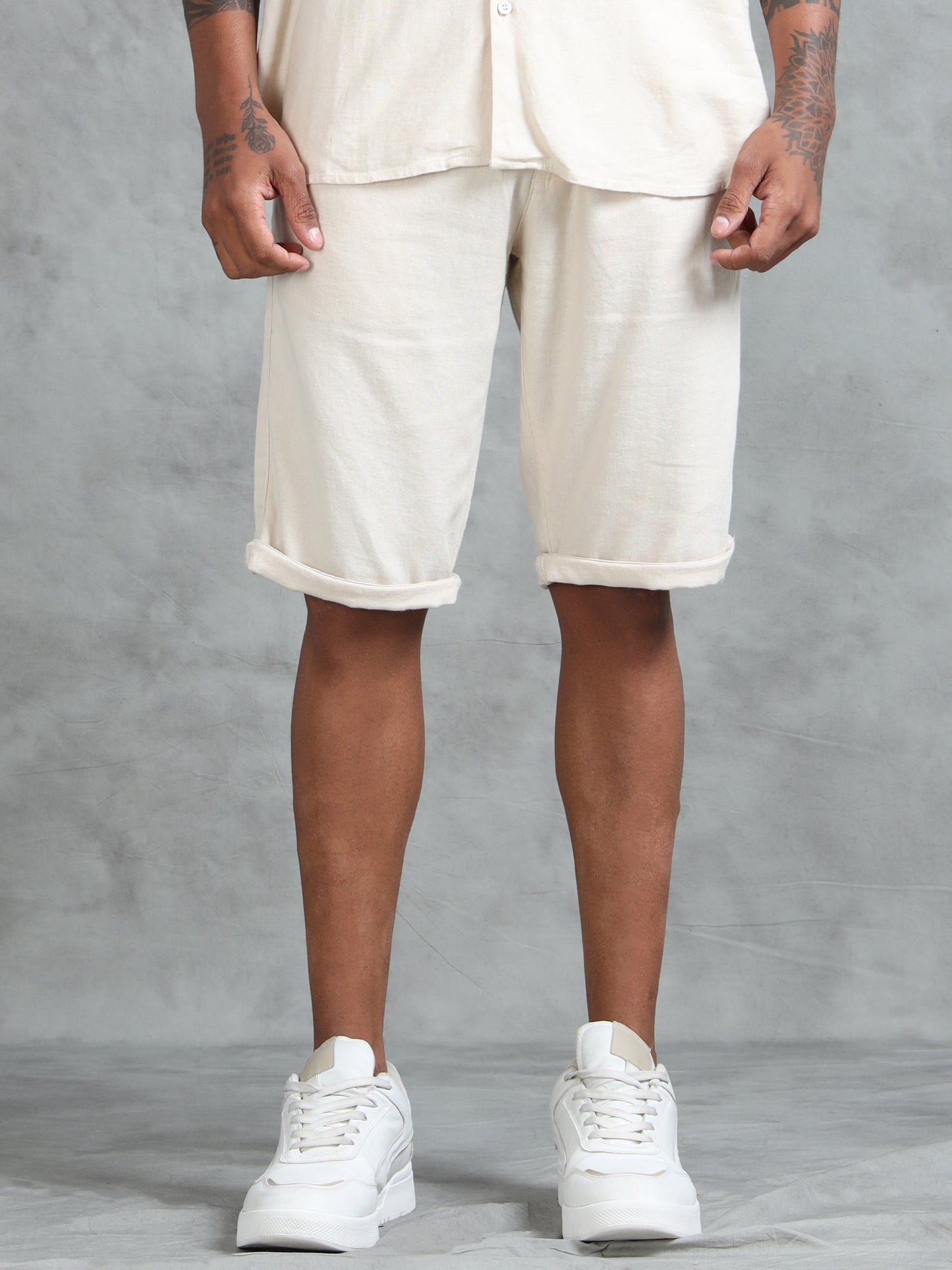 Cotton Viscose Linen Blend Natural Cord Set