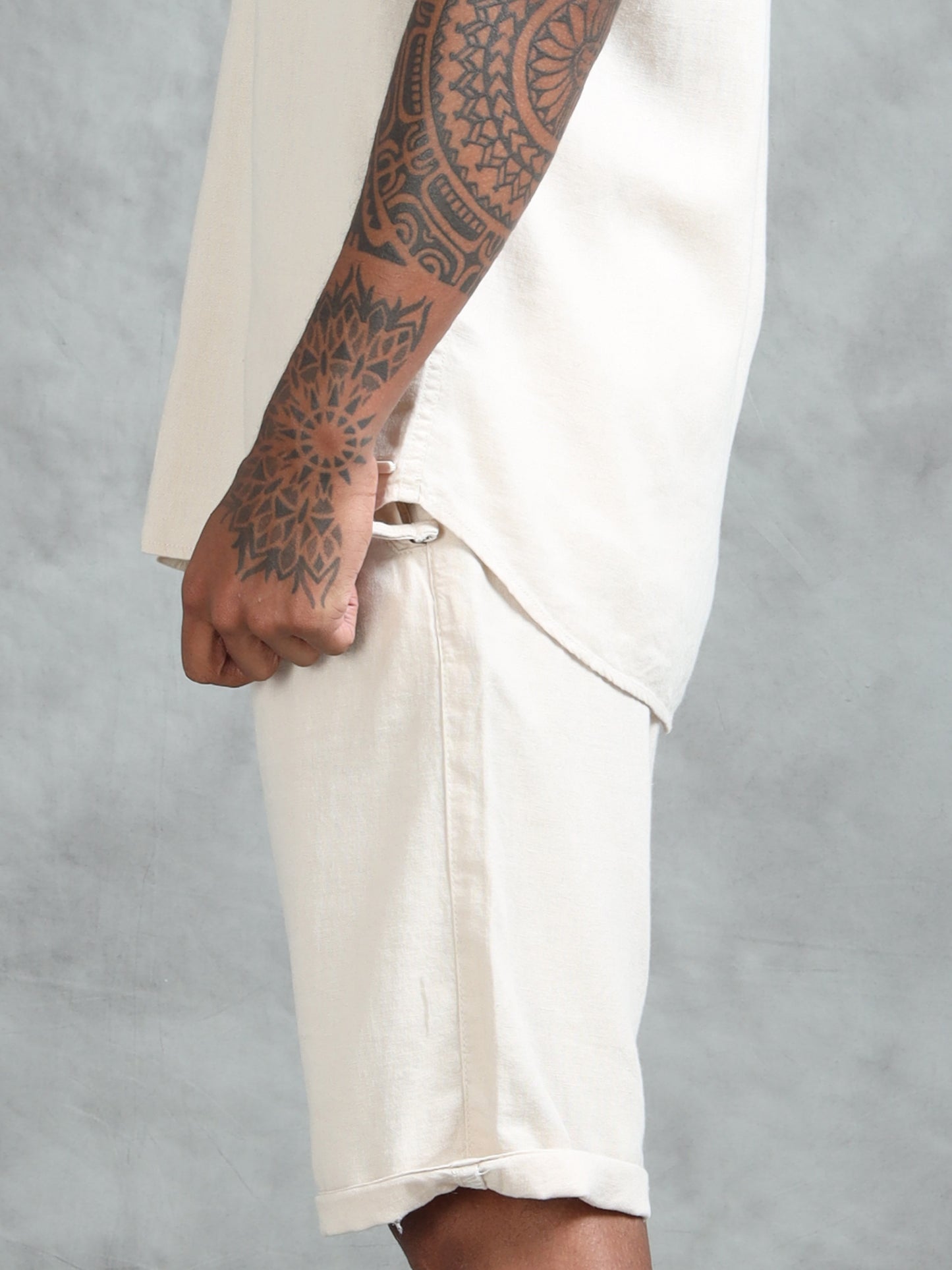 Cotton Viscose Linen Blend Natural Cord Set