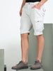 Light Grey Cotton Lycra Solid Shorts