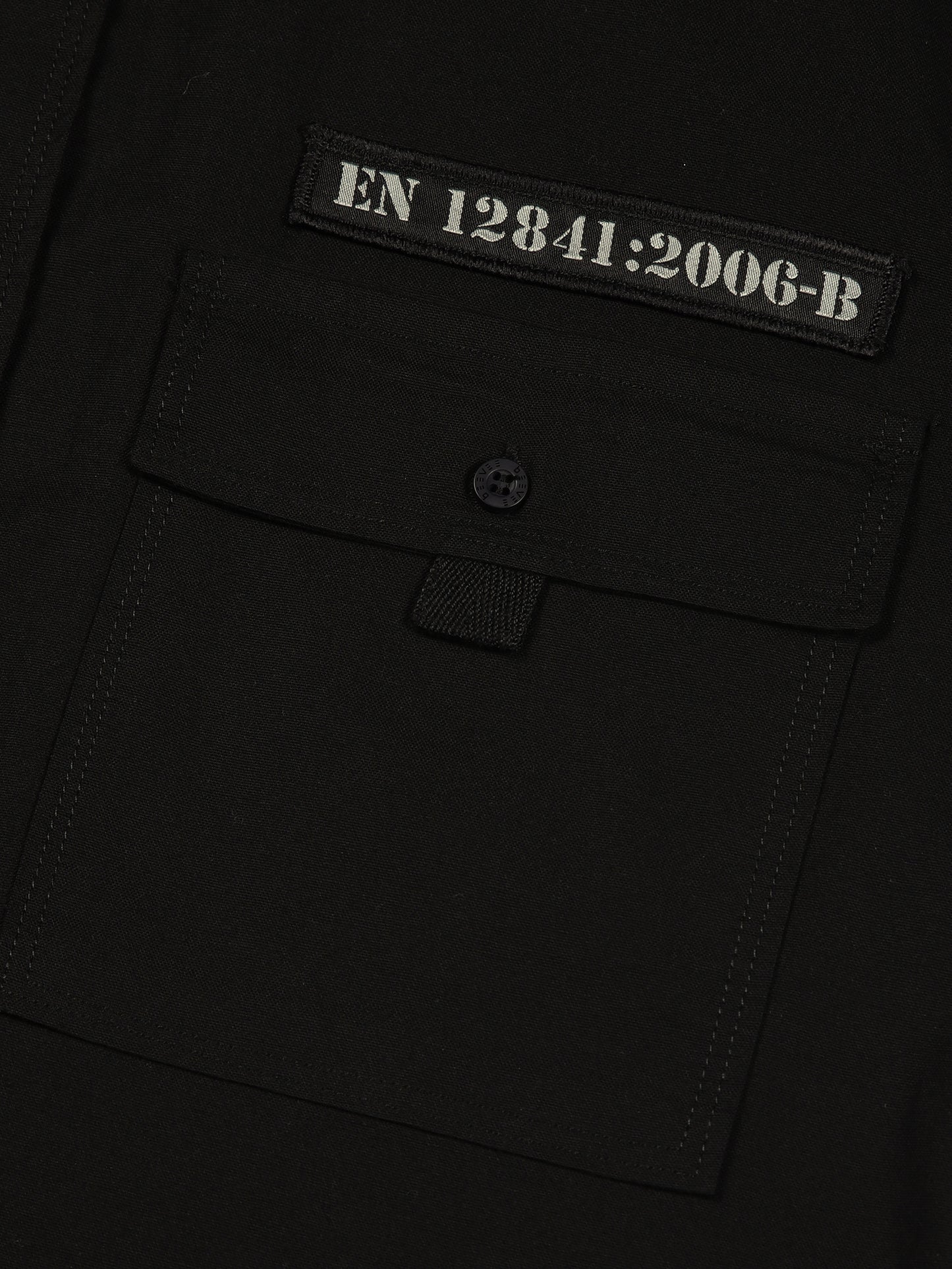 Zip Pocket Stretchable Black Cargo Shirt
