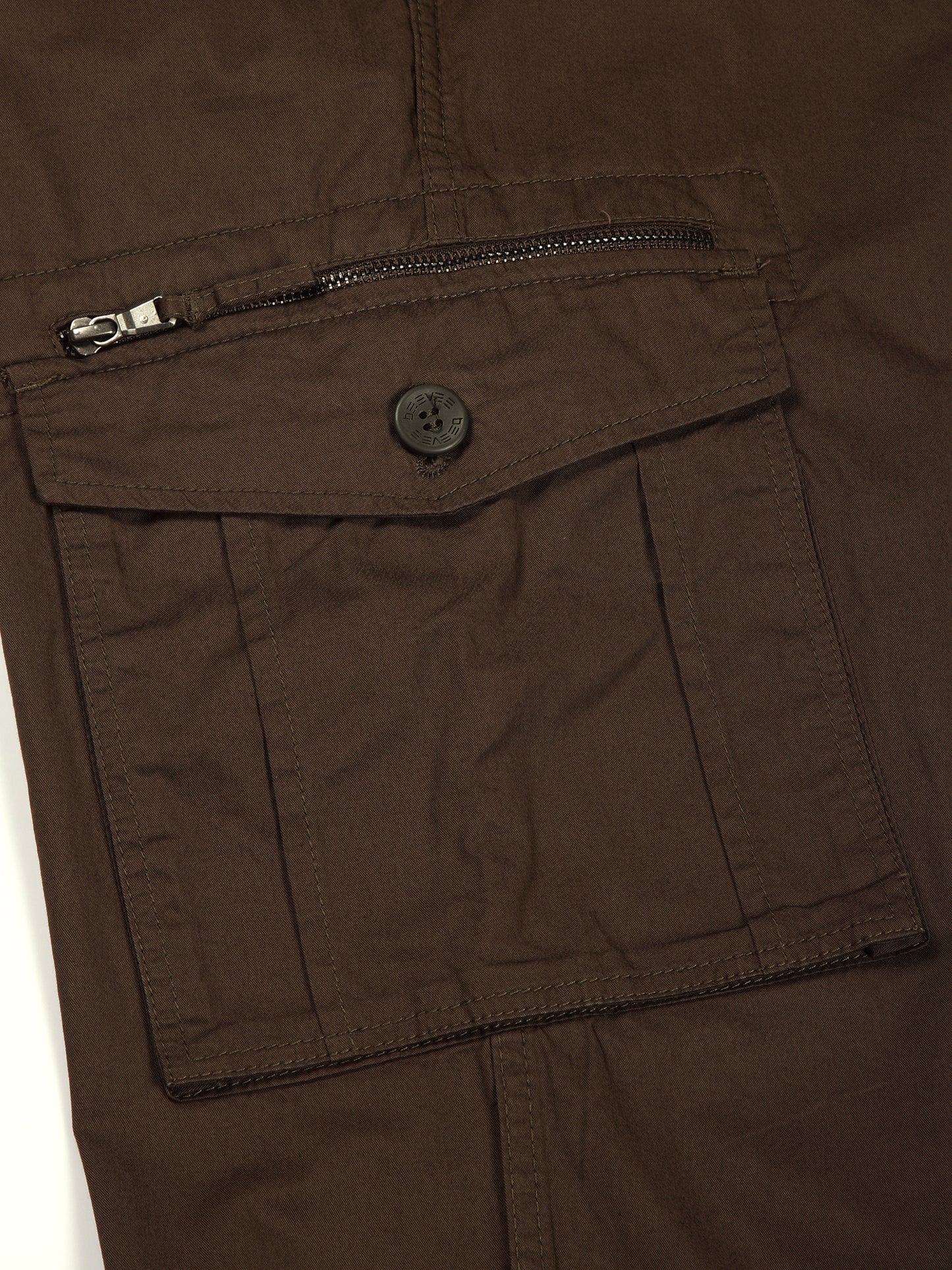 BEEVEE Men's Solid Olive Cargo Pants with Belt