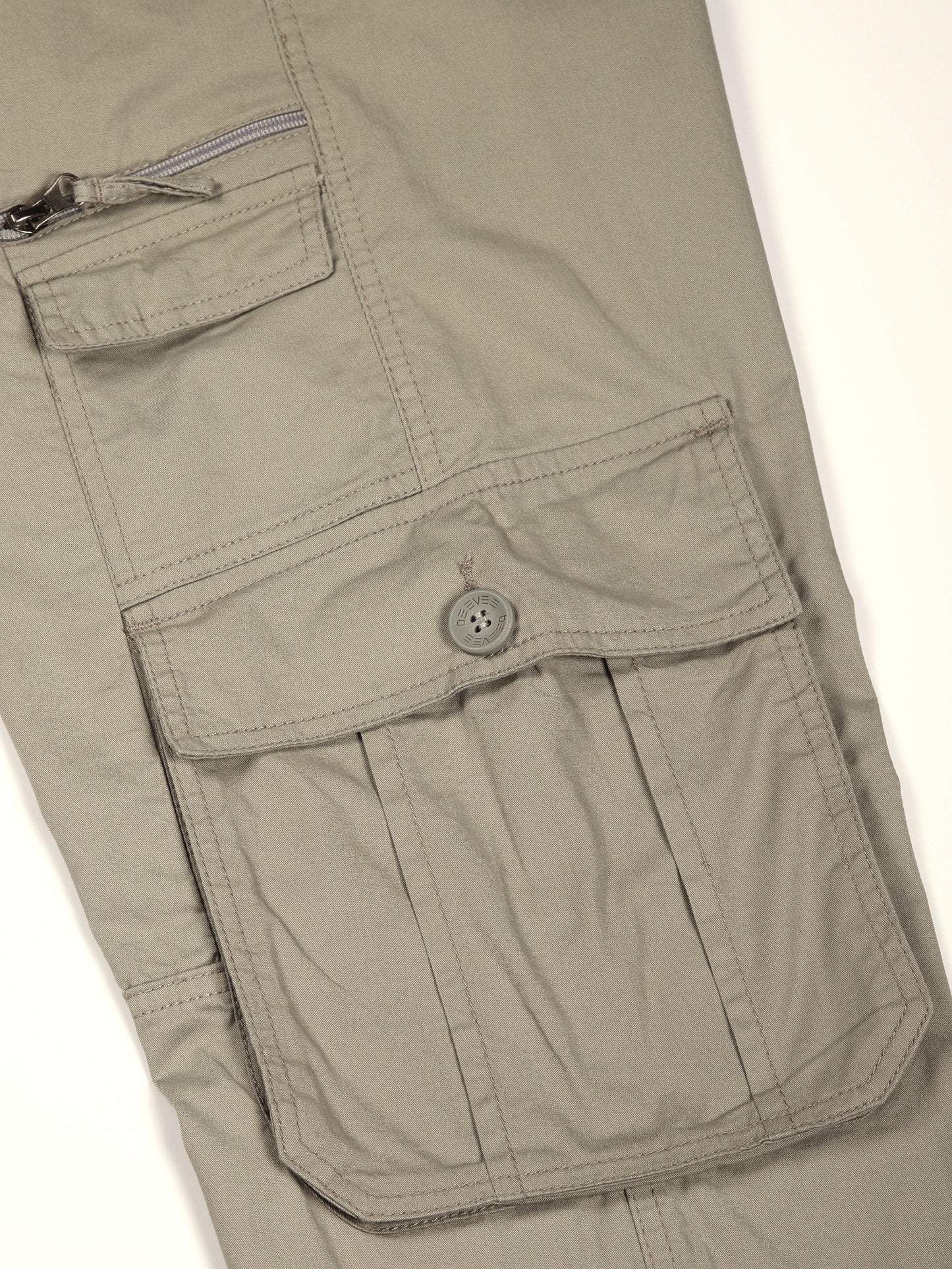 Multi Pocket Stretchable Grey Cargo