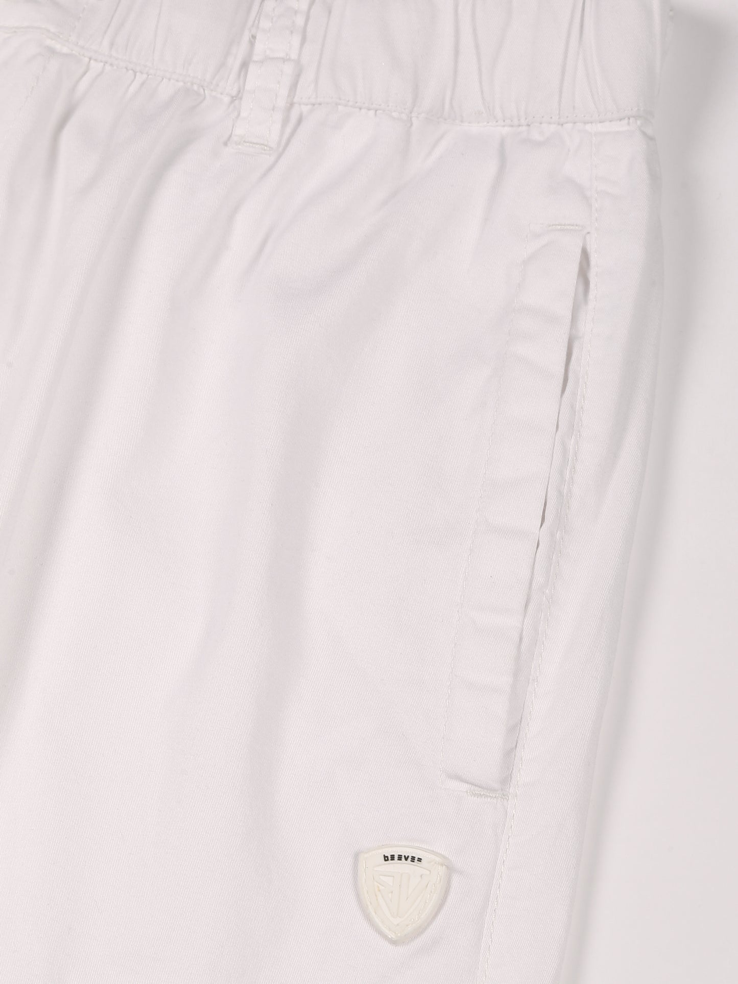 Light Weight Elasticated Waist Zip Pocket White Lounge Pants