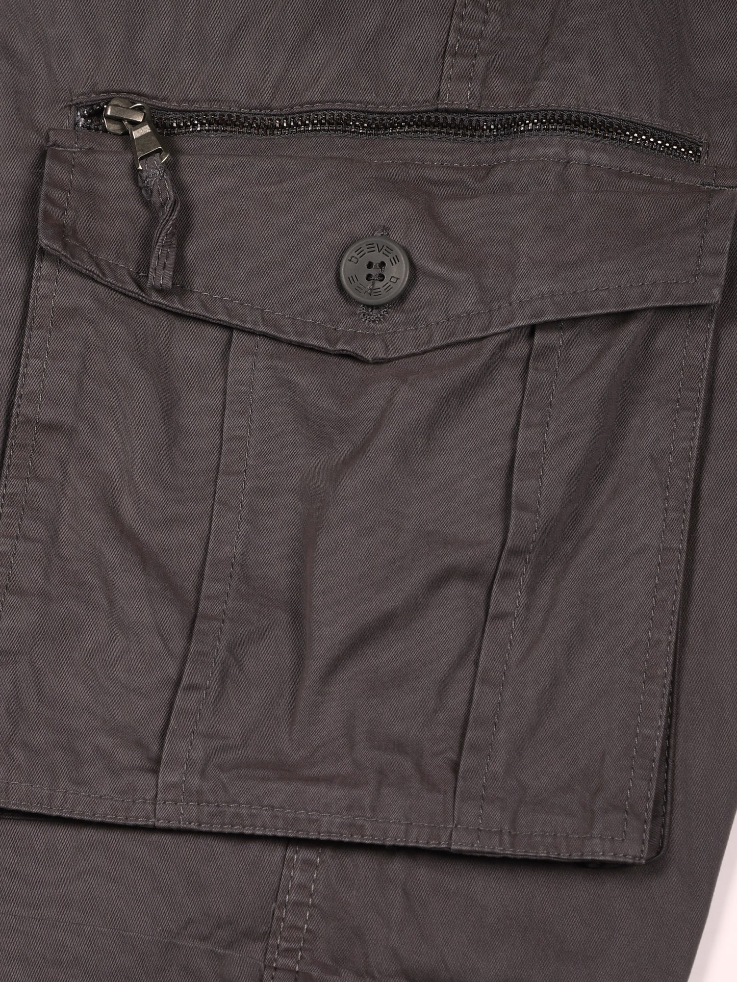 Zip Pocket Stretchable M Grey Cargo Shorts