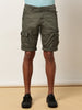 Multi Pocket Stretchable Green Cargo Shorts