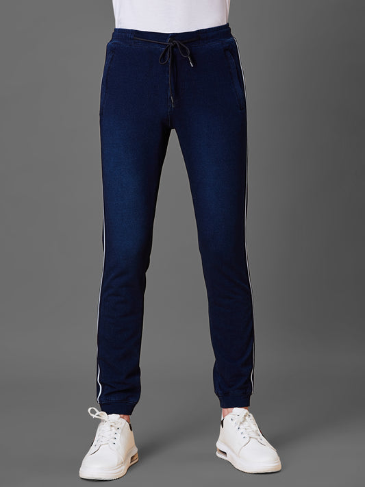 Elasticated Knit Denim Stretchable Lounge Pants with Side tape